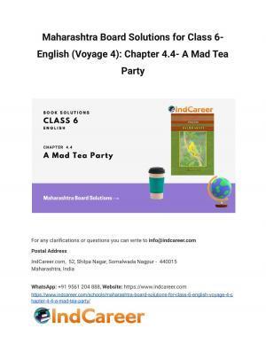 Maharashtra Board Solutions for Class 6- English (Voyage 4): Chapter 4.4- A Mad Tea Party
