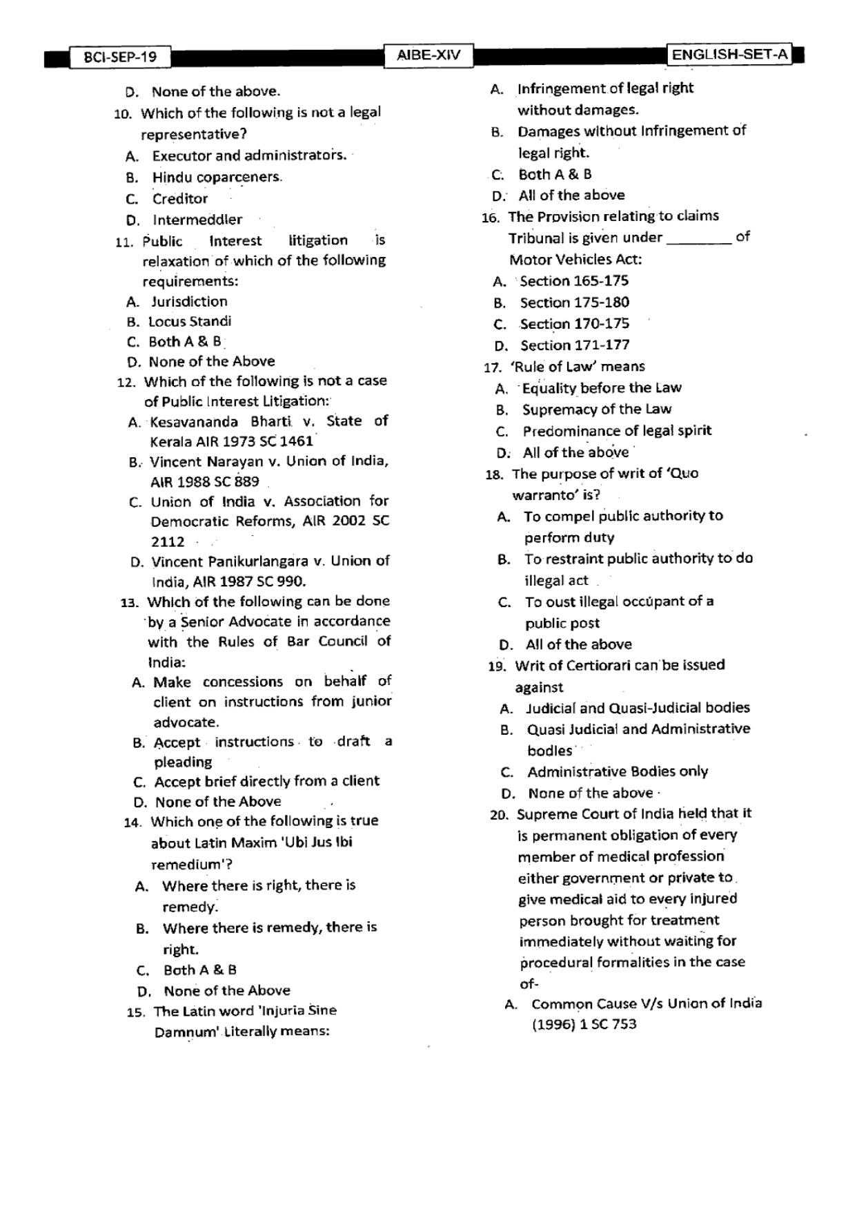 AIBE 14 Question Paper - Page 3