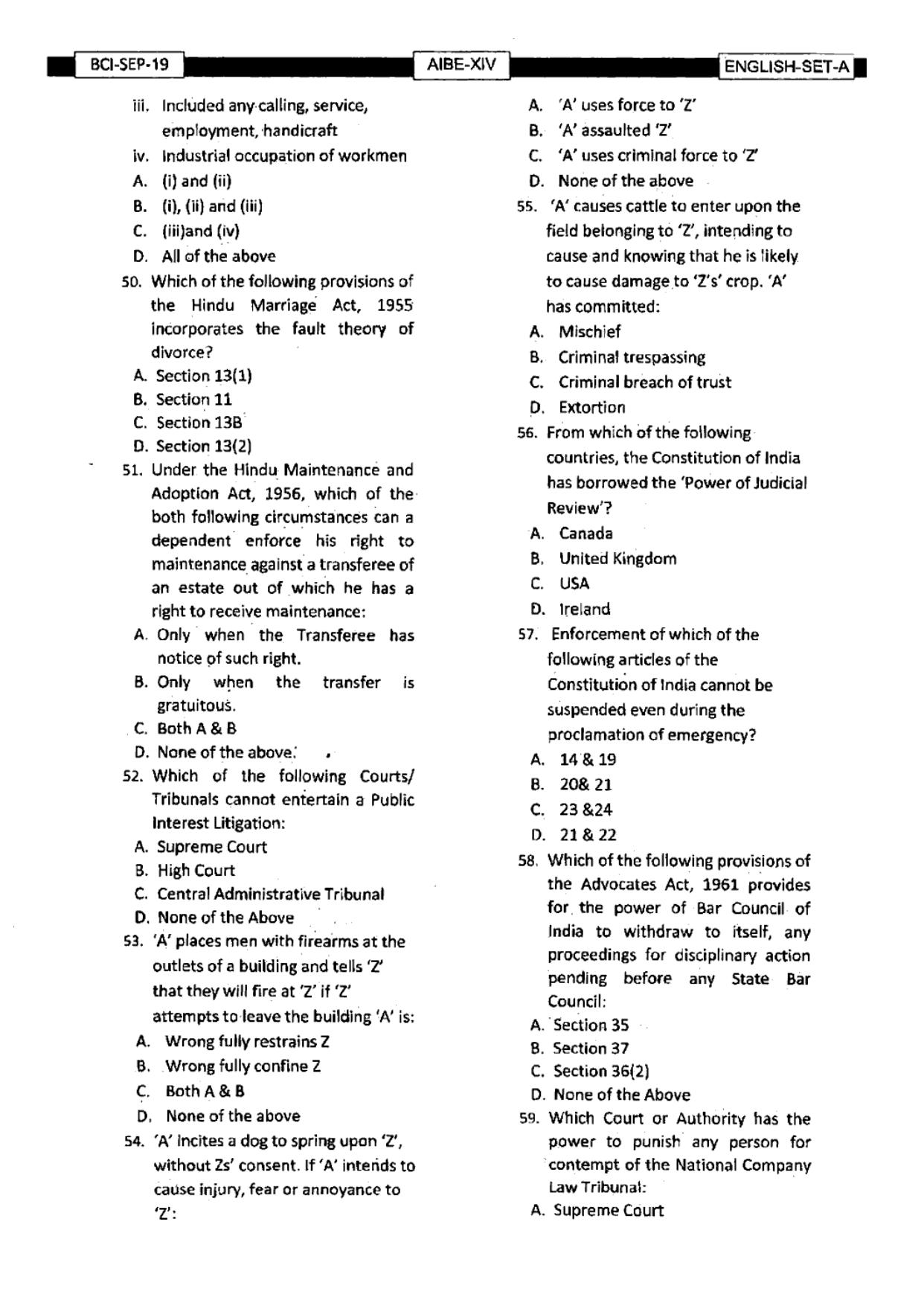 AIBE 14 Question Paper - Page 7