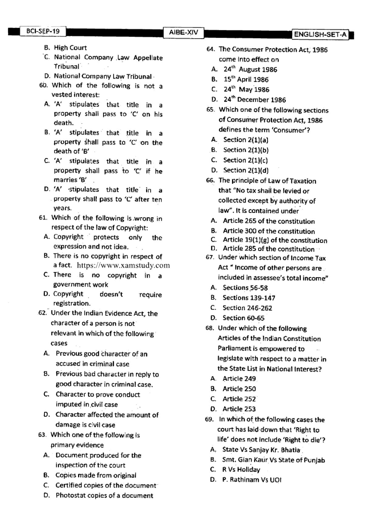 AIBE 14 Question Paper - Page 8