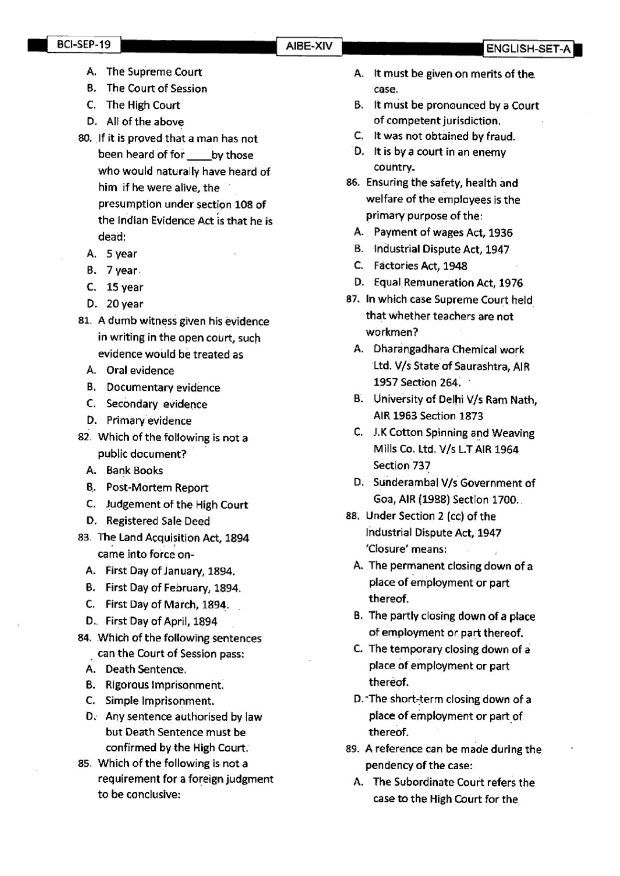 AIBE 14 Question Paper - Page 10