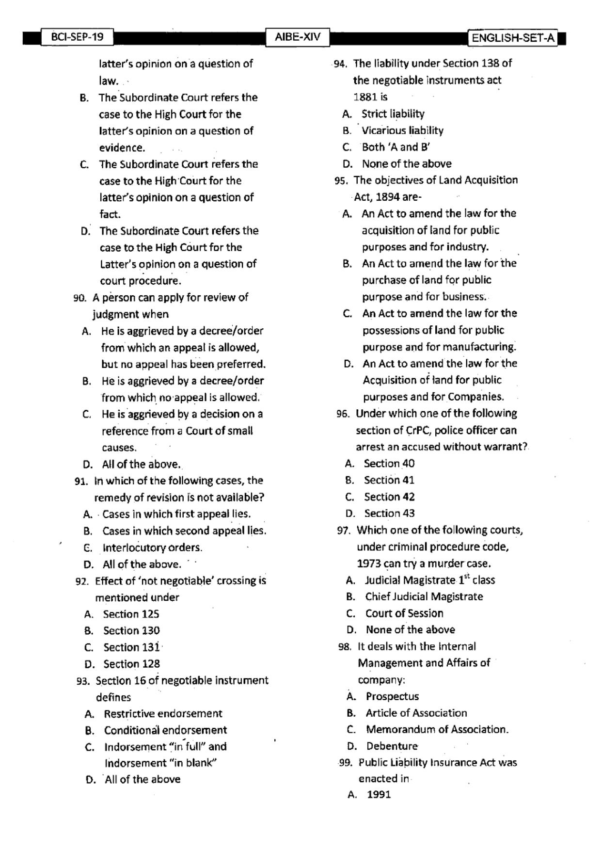 AIBE 14 Question Paper - Page 11