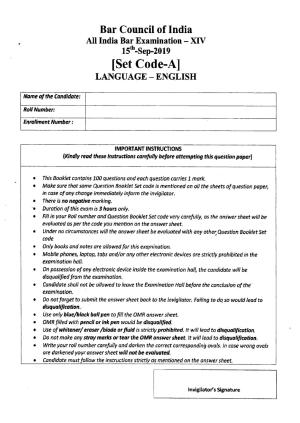 AIBE 14 Question Paper