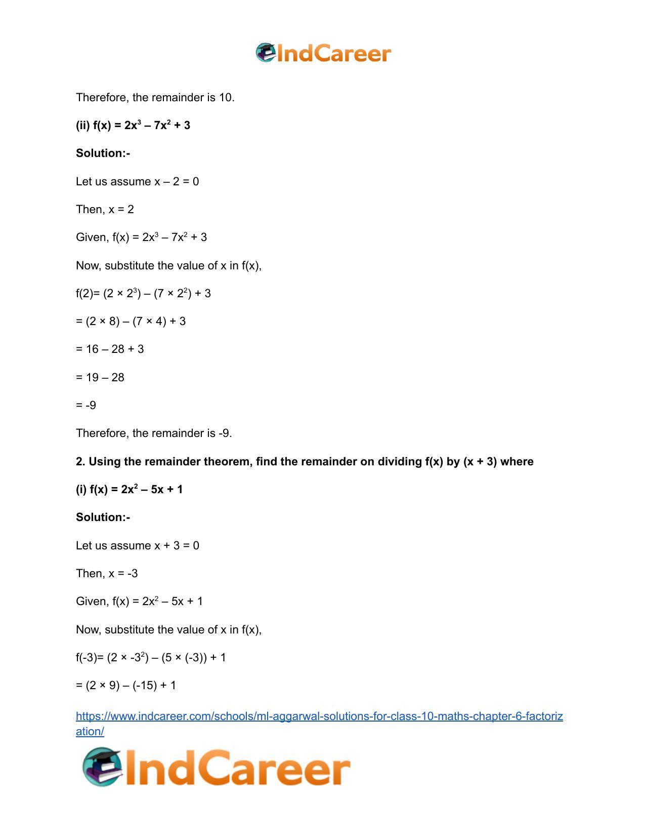 ML Aggarwal Solutions for Class 10 Maths Chapter 6- Factorization - Page 3