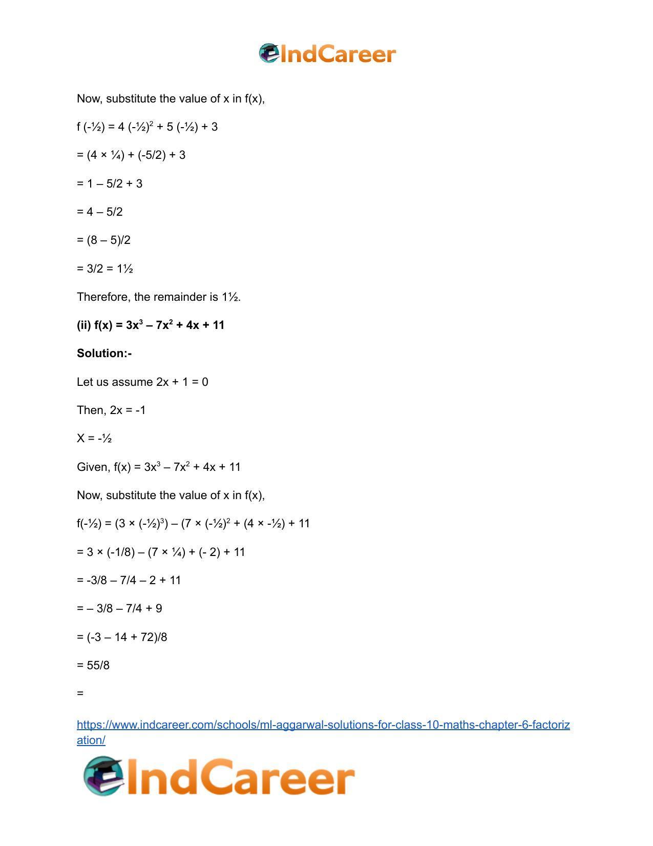 ML Aggarwal Solutions for Class 10 Maths Chapter 6- Factorization - Page 5