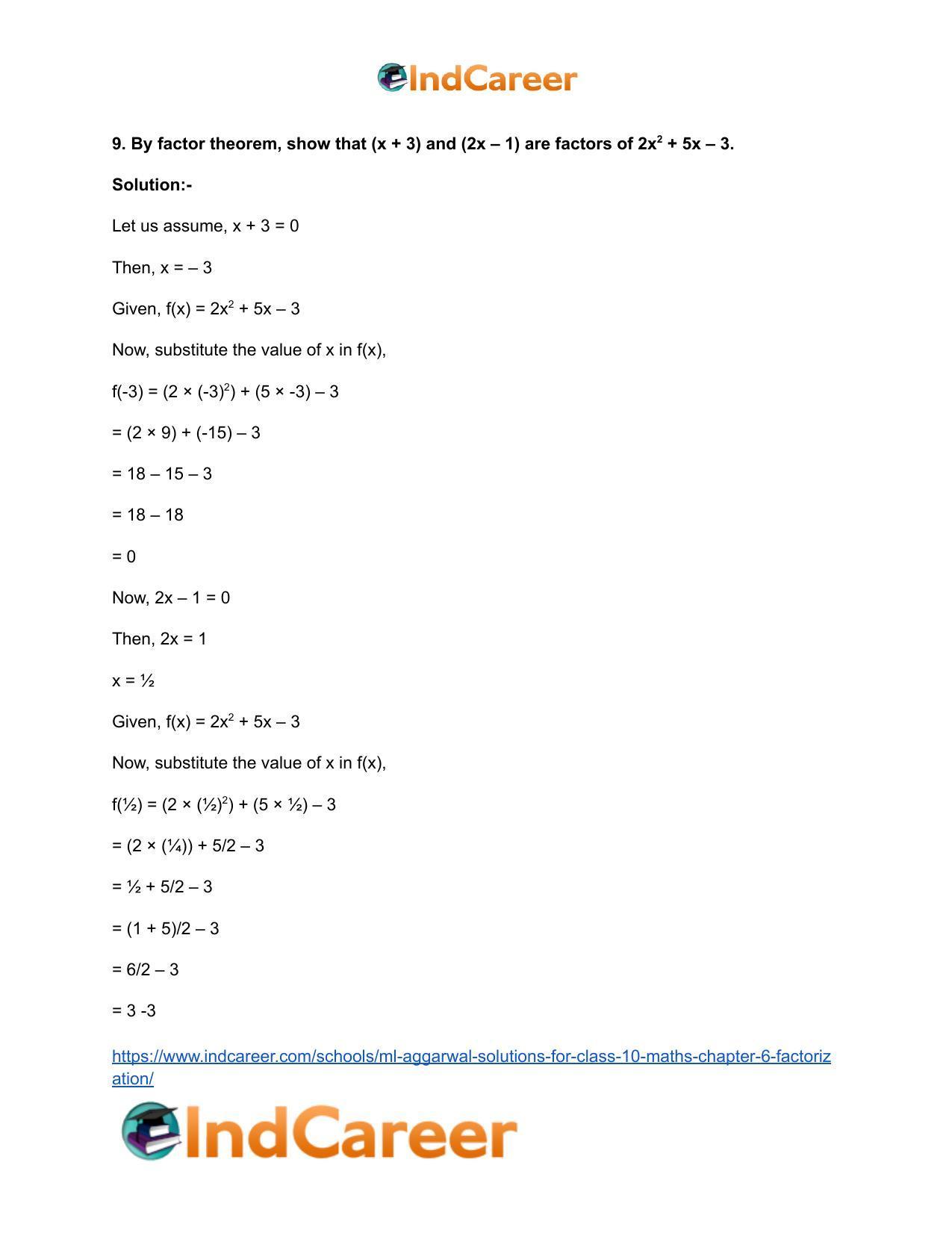 ML Aggarwal Solutions for Class 10 Maths Chapter 6- Factorization - Page 13