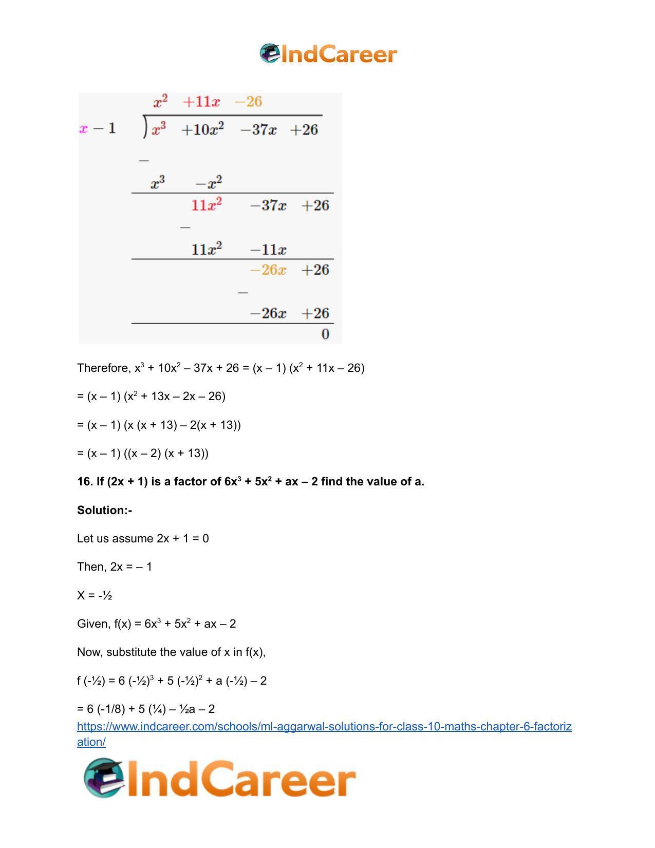 ML Aggarwal Solutions for Class 10 Maths Chapter 6- Factorization - Page 25