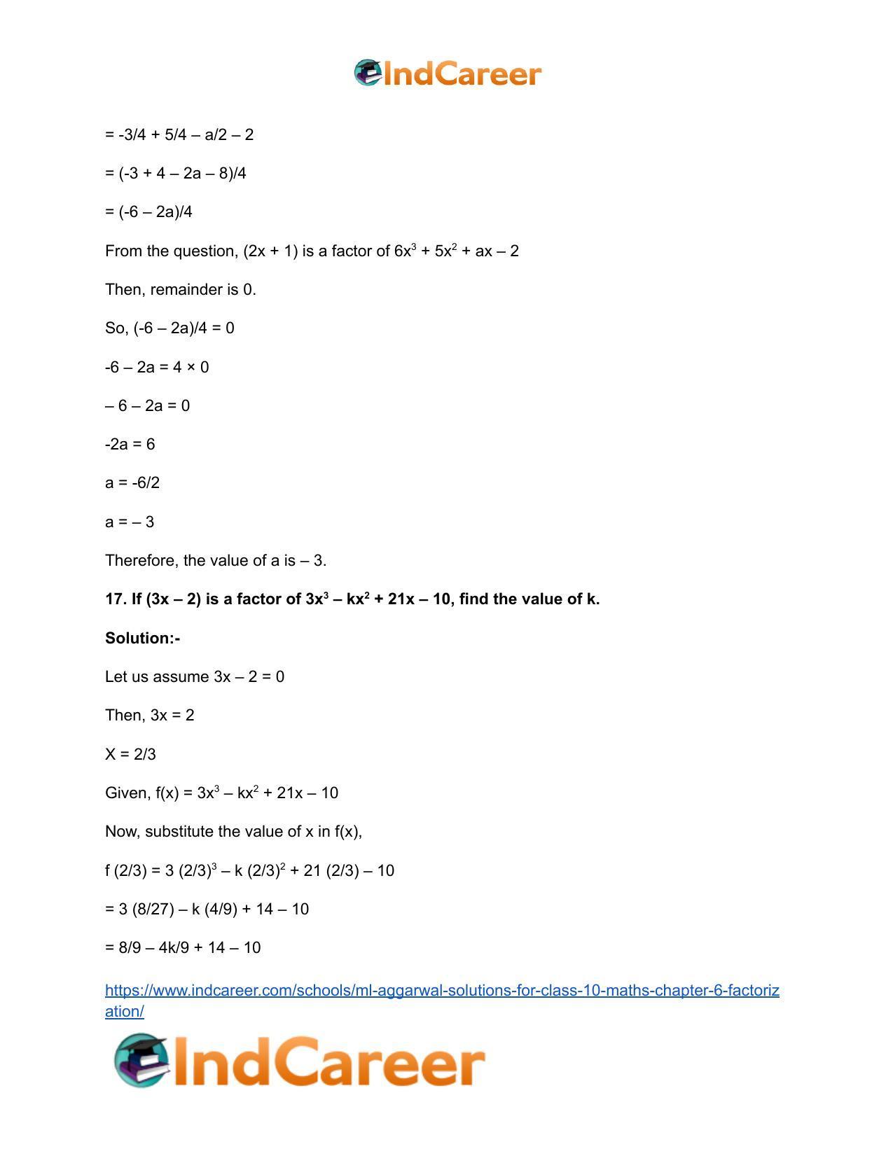 ML Aggarwal Solutions for Class 10 Maths Chapter 6- Factorization - Page 26