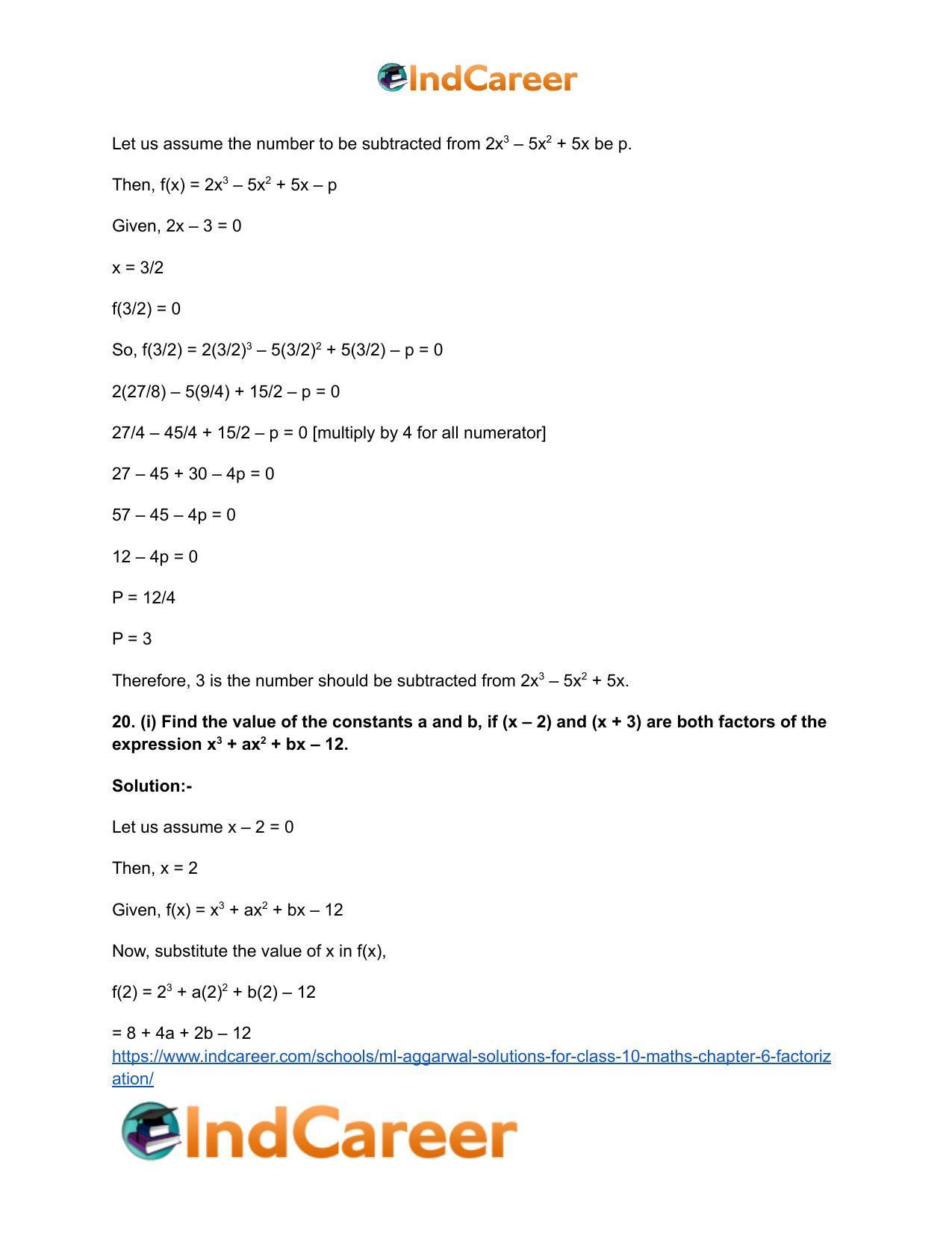 ML Aggarwal Solutions for Class 10 Maths Chapter 6- Factorization - Page 29