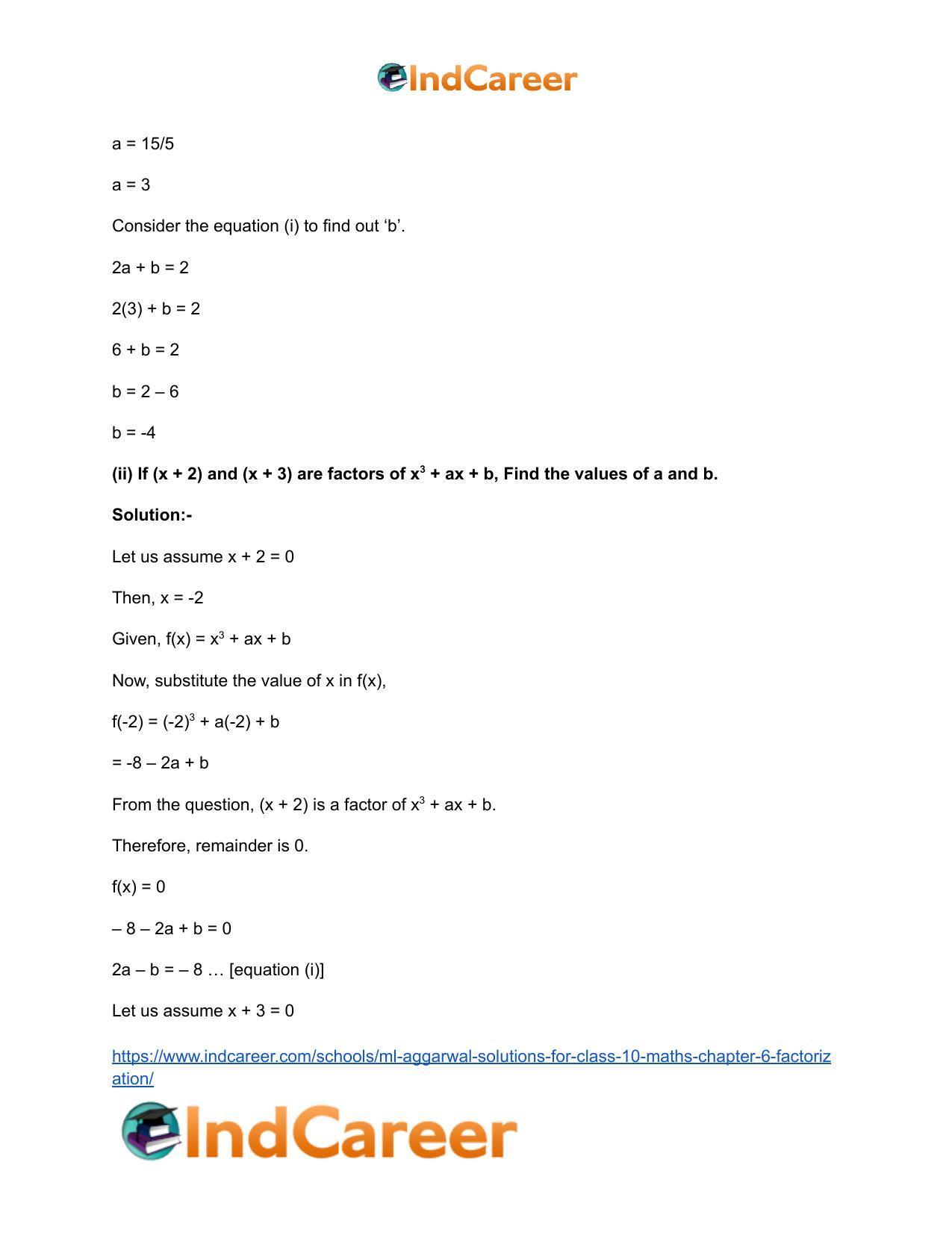 ML Aggarwal Solutions for Class 10 Maths Chapter 6- Factorization - Page 31