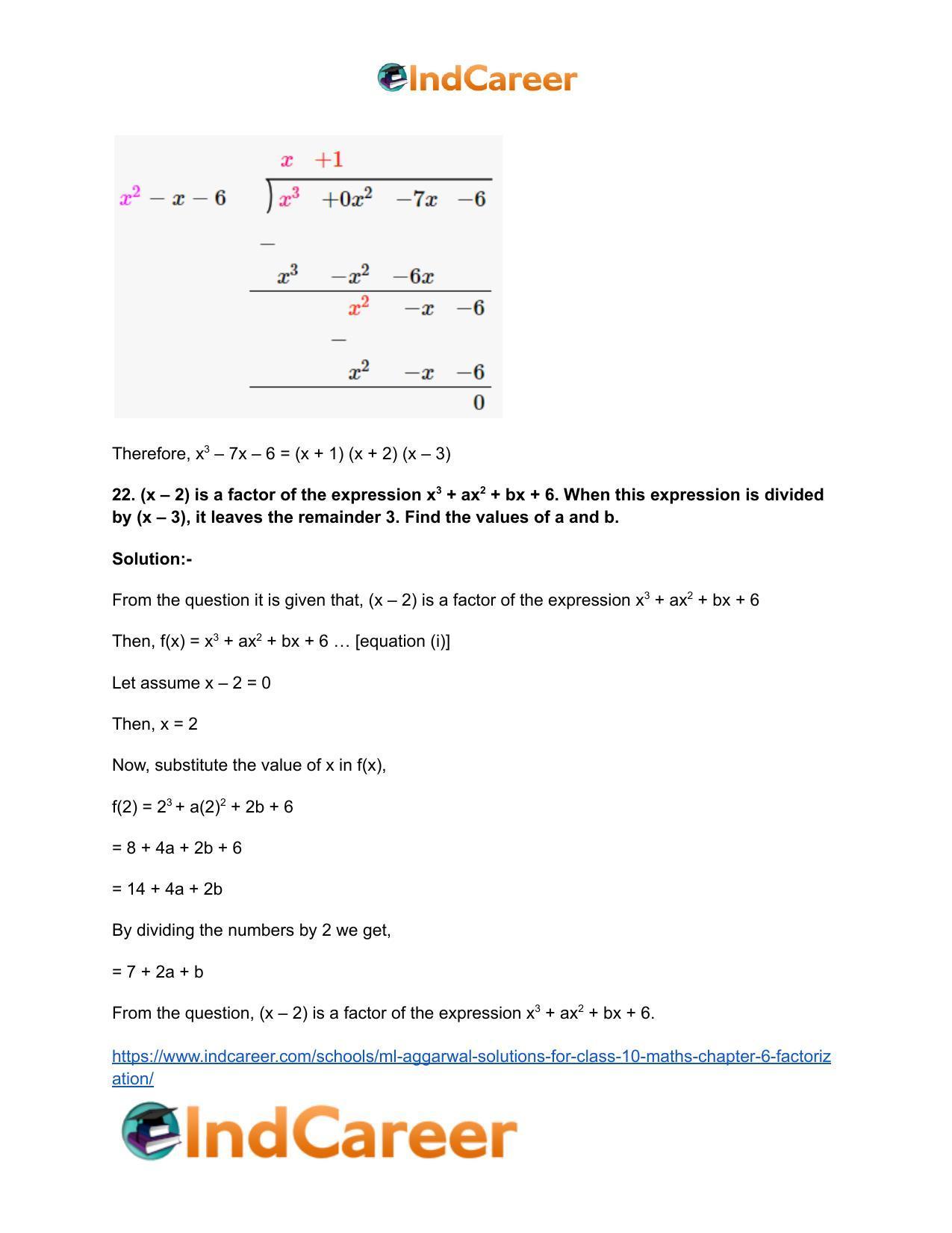 ML Aggarwal Solutions for Class 10 Maths Chapter 6- Factorization - Page 35