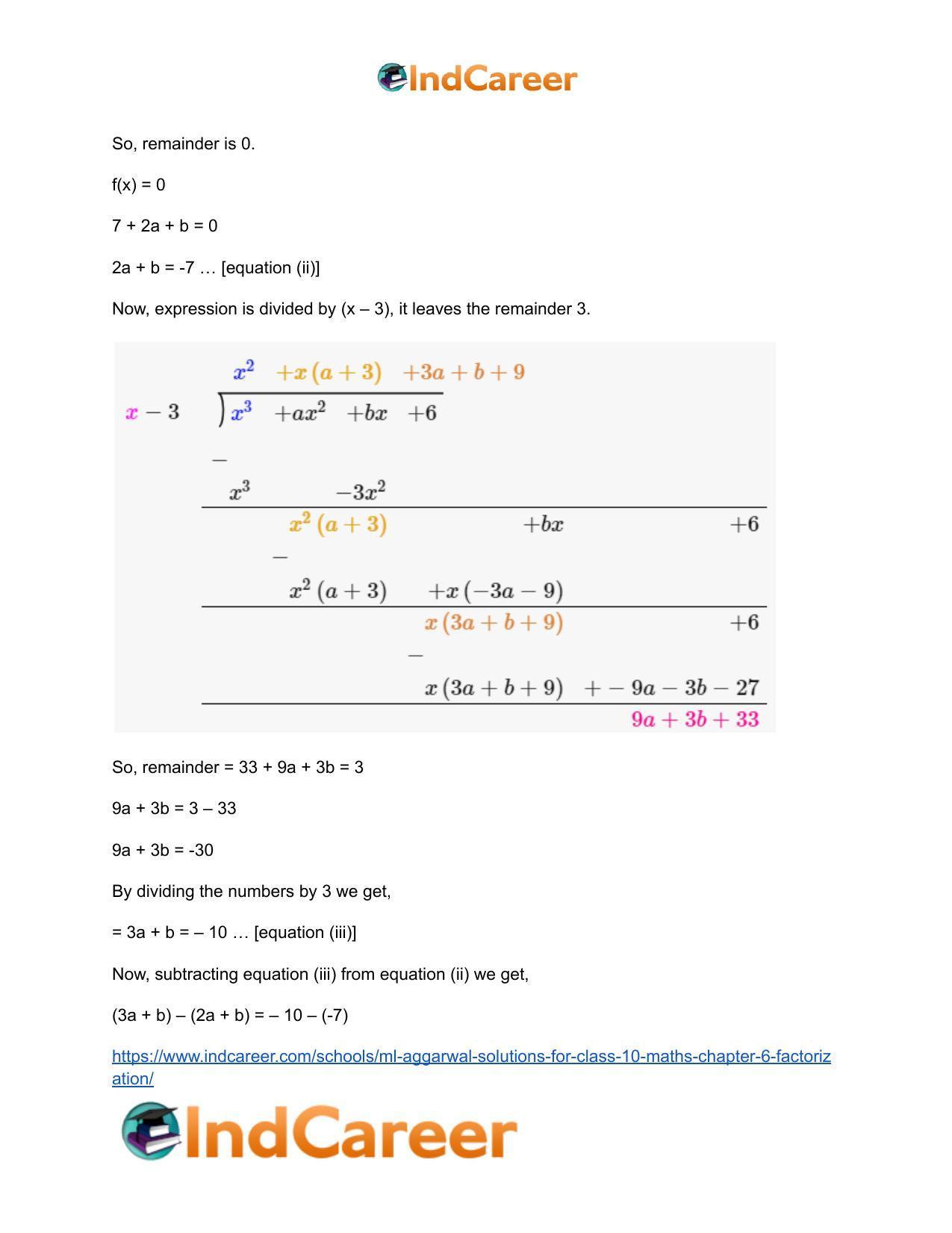 ML Aggarwal Solutions for Class 10 Maths Chapter 6- Factorization - Page 36