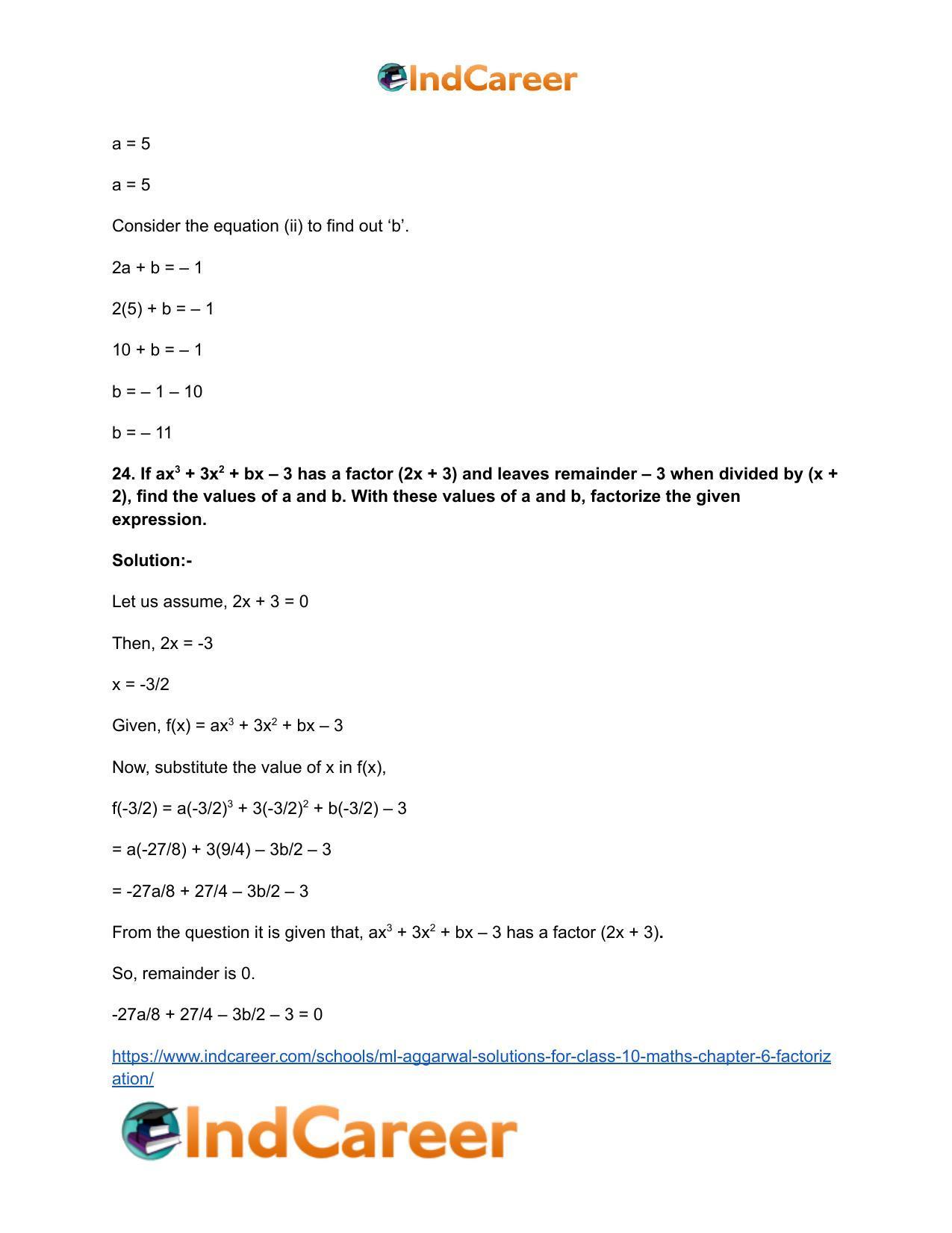 ML Aggarwal Solutions for Class 10 Maths Chapter 6- Factorization - Page 39