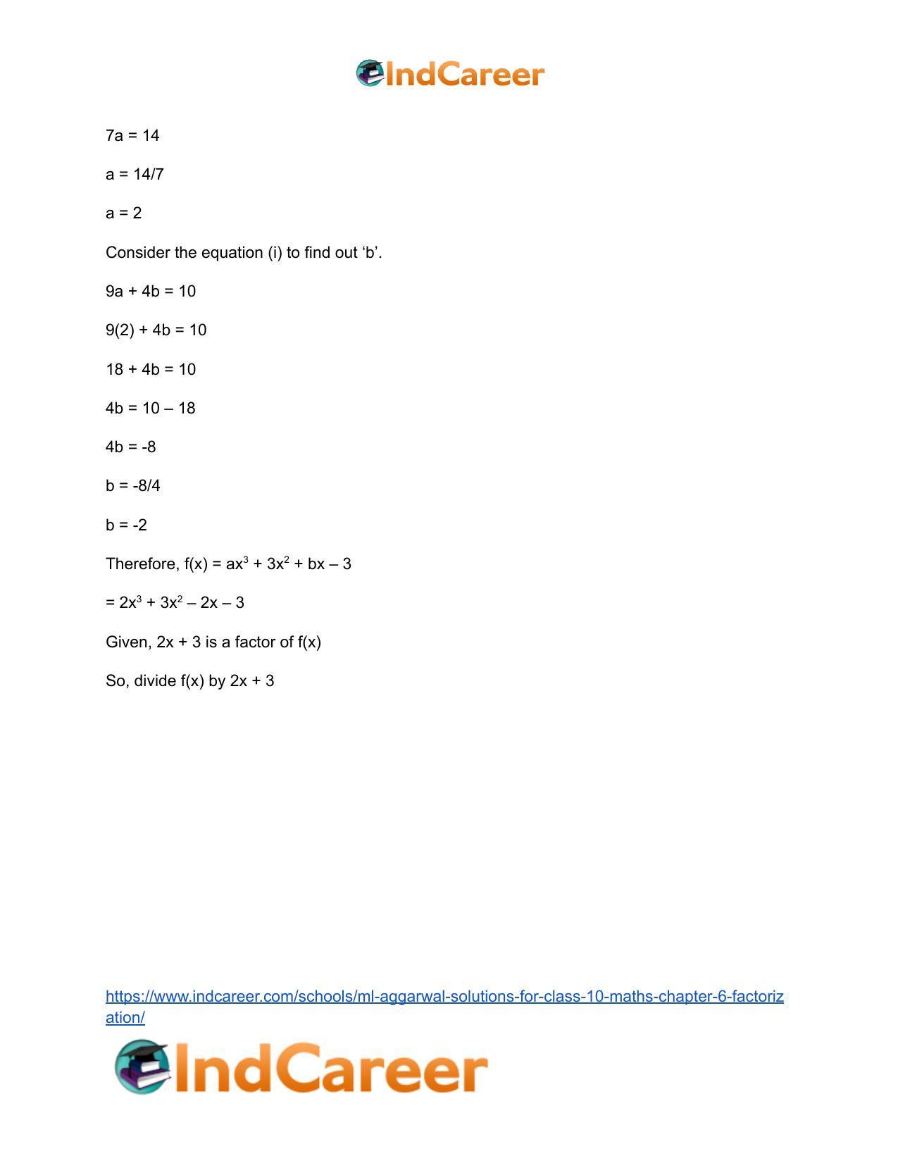 ML Aggarwal Solutions for Class 10 Maths Chapter 6- Factorization - Page 41