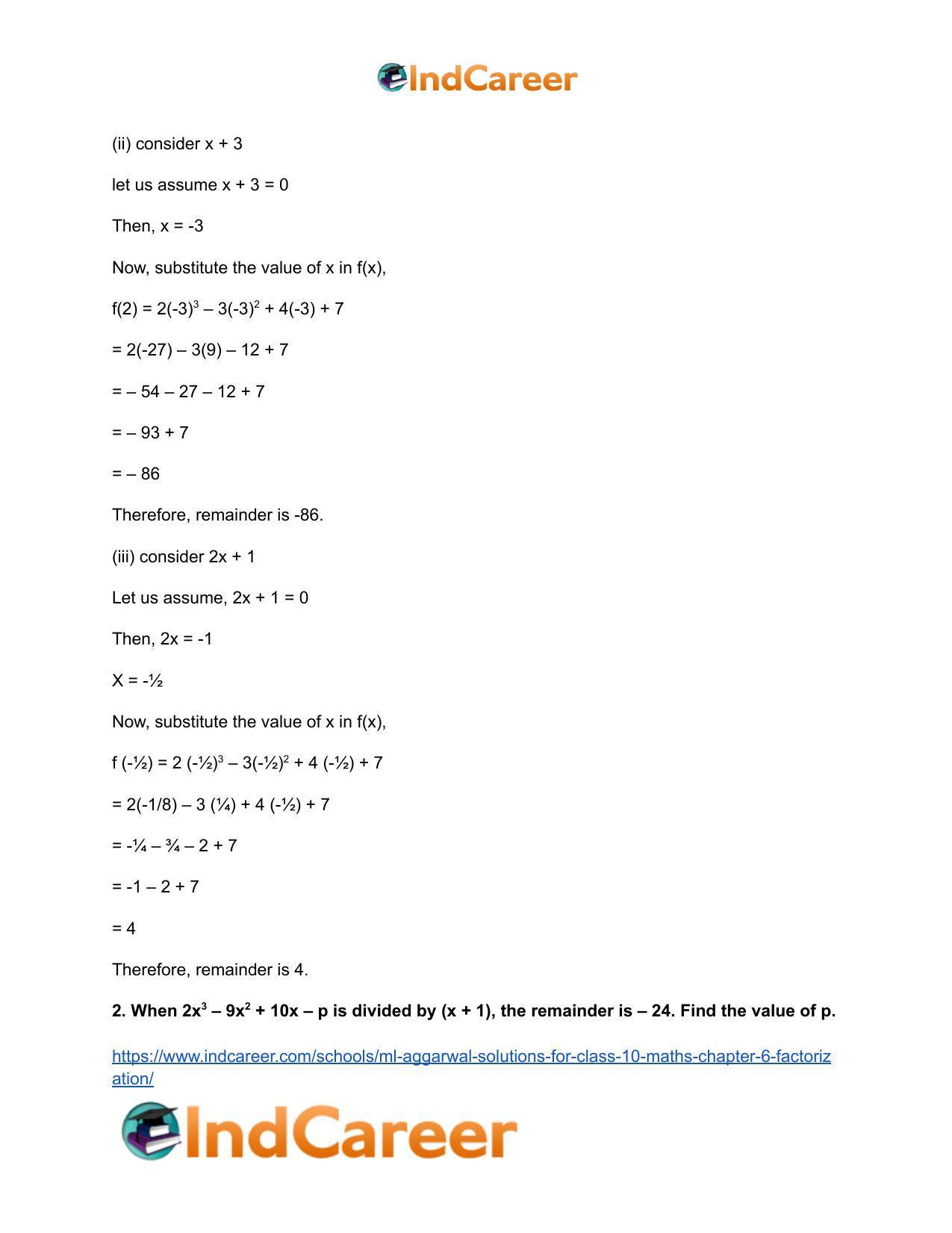 ML Aggarwal Solutions for Class 10 Maths Chapter 6- Factorization - Page 45