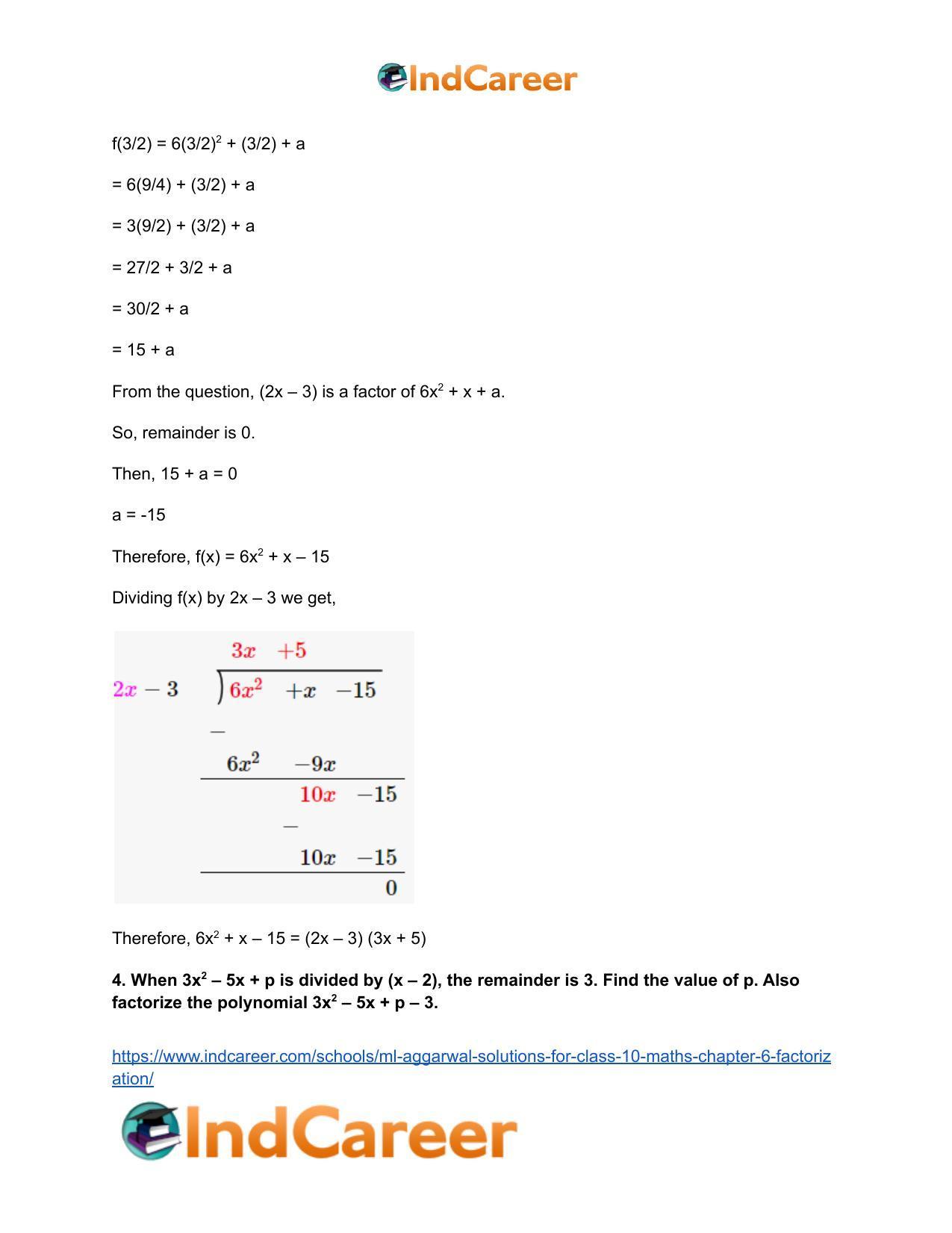 ML Aggarwal Solutions for Class 10 Maths Chapter 6- Factorization - Page 47