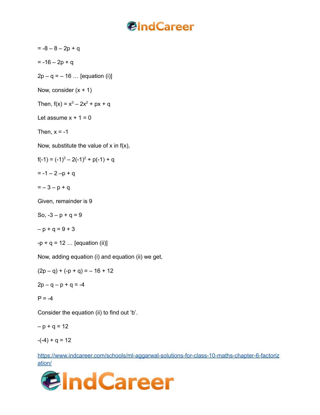 ML Aggarwal Solutions for Class 10 Maths Chapter 6- Factorization - Page 53