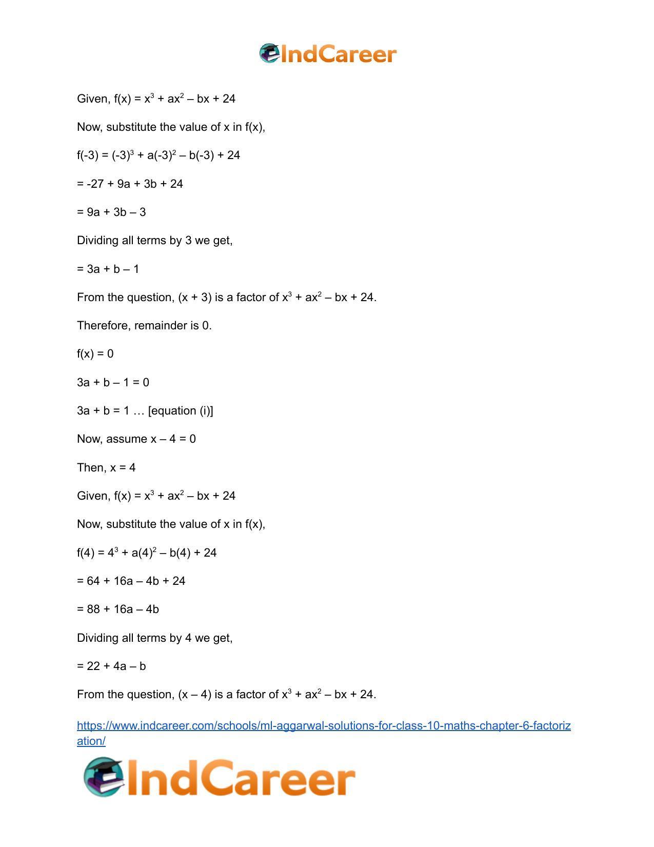 ML Aggarwal Solutions for Class 10 Maths Chapter 6- Factorization - Page 55