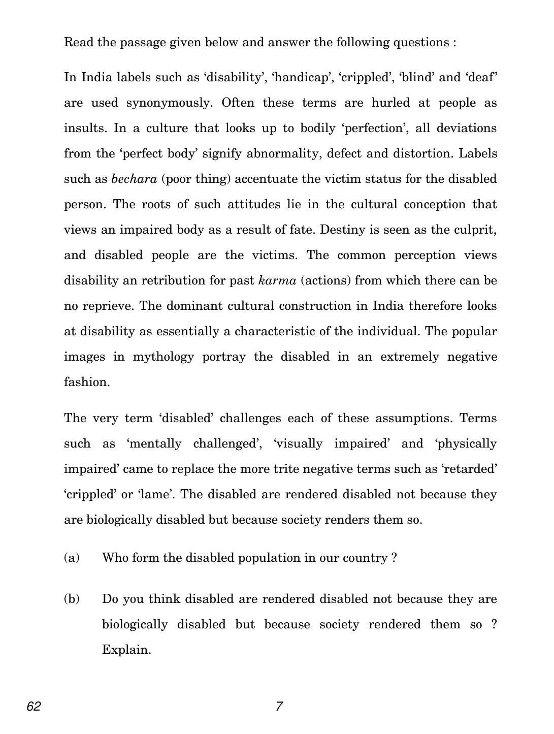 CBSE Class 12 62 Sociology 2018 Question Paper - Page 7