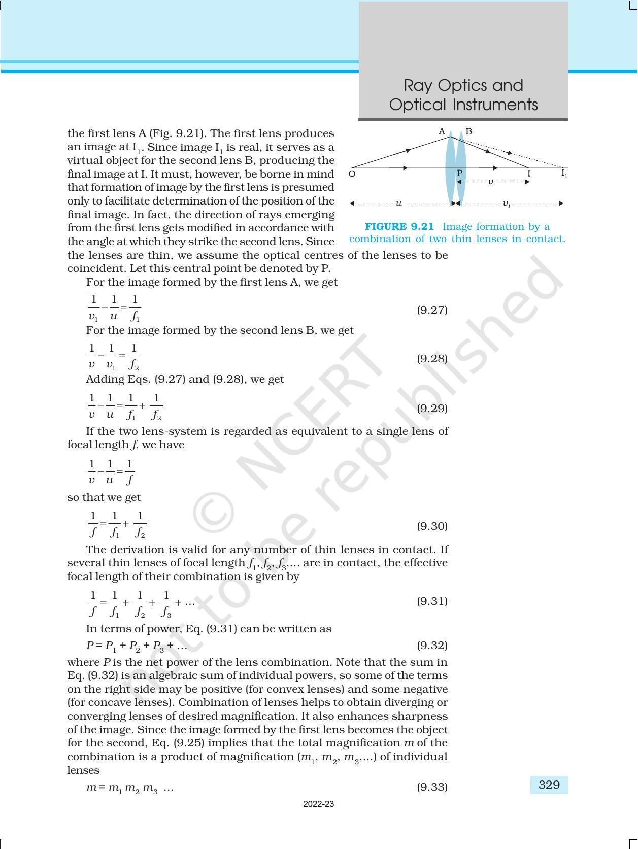 NCERT Book for Class 12 Physics Chapter 9 Ray Optics And Optical Instruments - Page 21