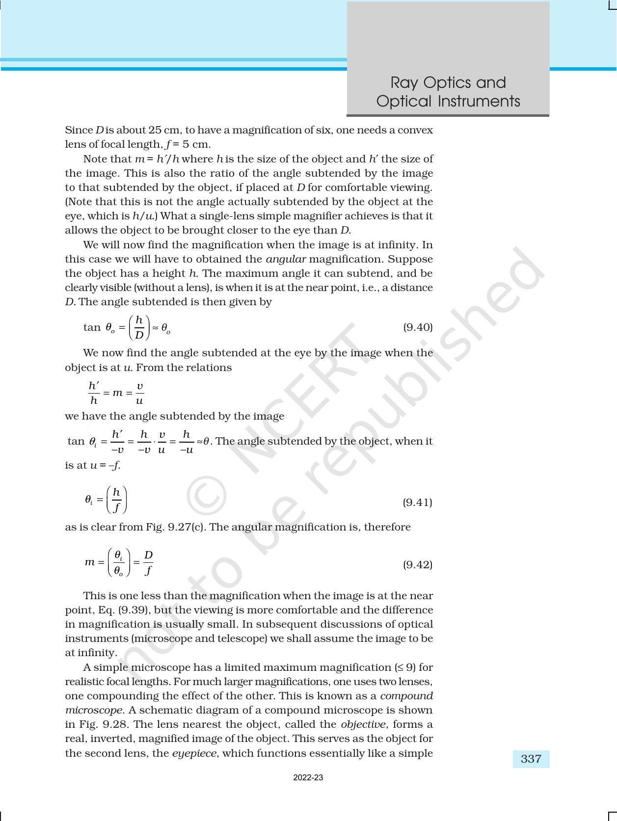 NCERT Book for Class 12 Physics Chapter 9 Ray Optics And Optical Instruments - Page 29