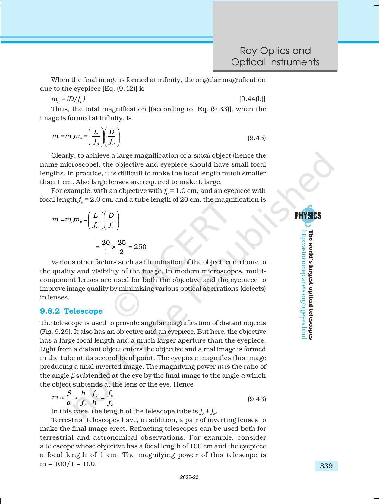 NCERT Book for Class 12 Physics Chapter 9 Ray Optics And Optical Instruments - Page 31