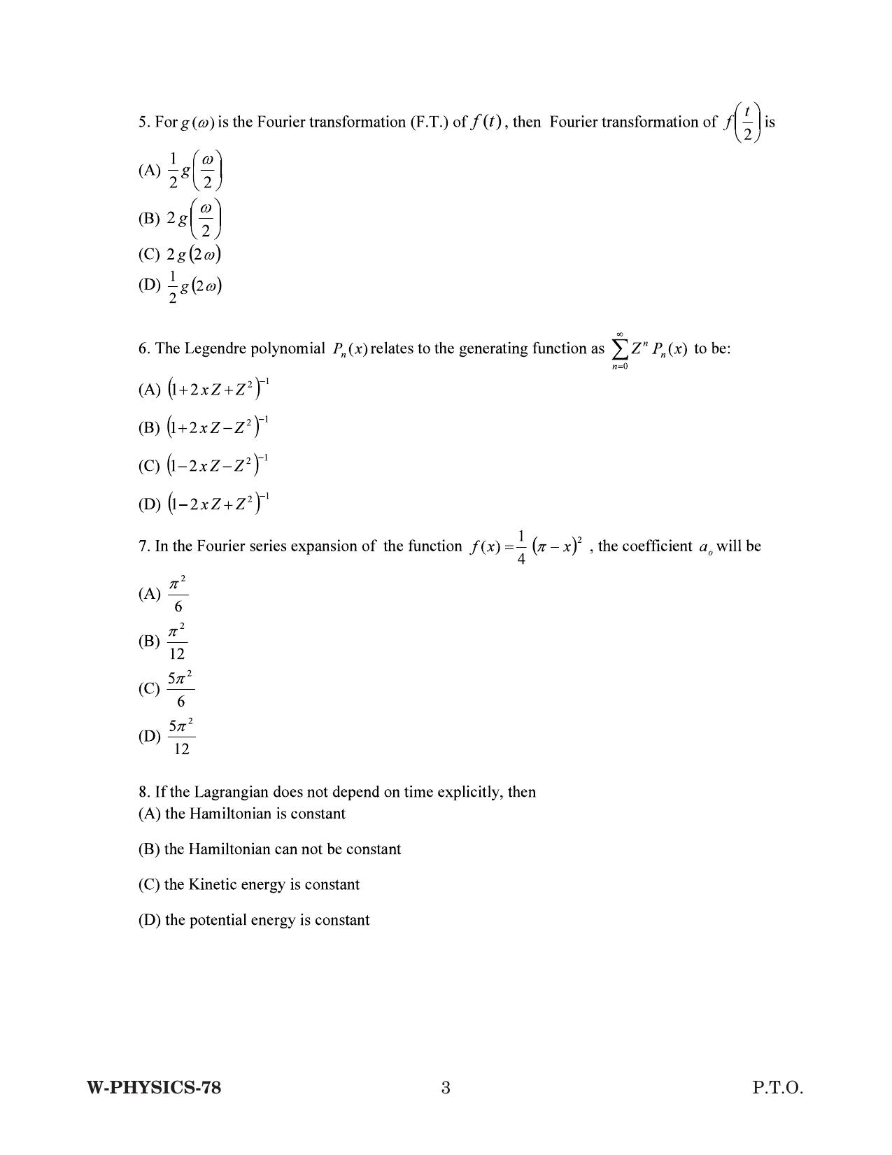 Odisha CPET 2022 PHYSICS Question Paper - Page 3