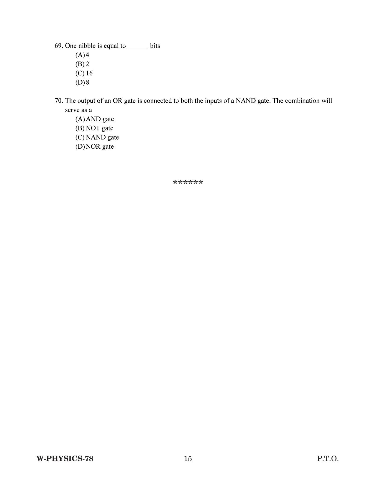 Odisha CPET 2022 PHYSICS Question Paper - Page 15