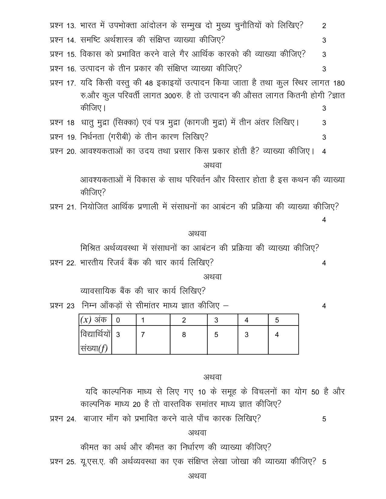 CGSOS Class 10th Model Question Paper - Economics - IV - Page 3