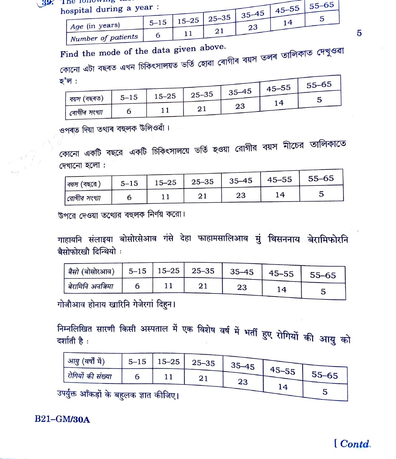 SEBA HSLC General Mathematics Question Paper 2021 - Page 18