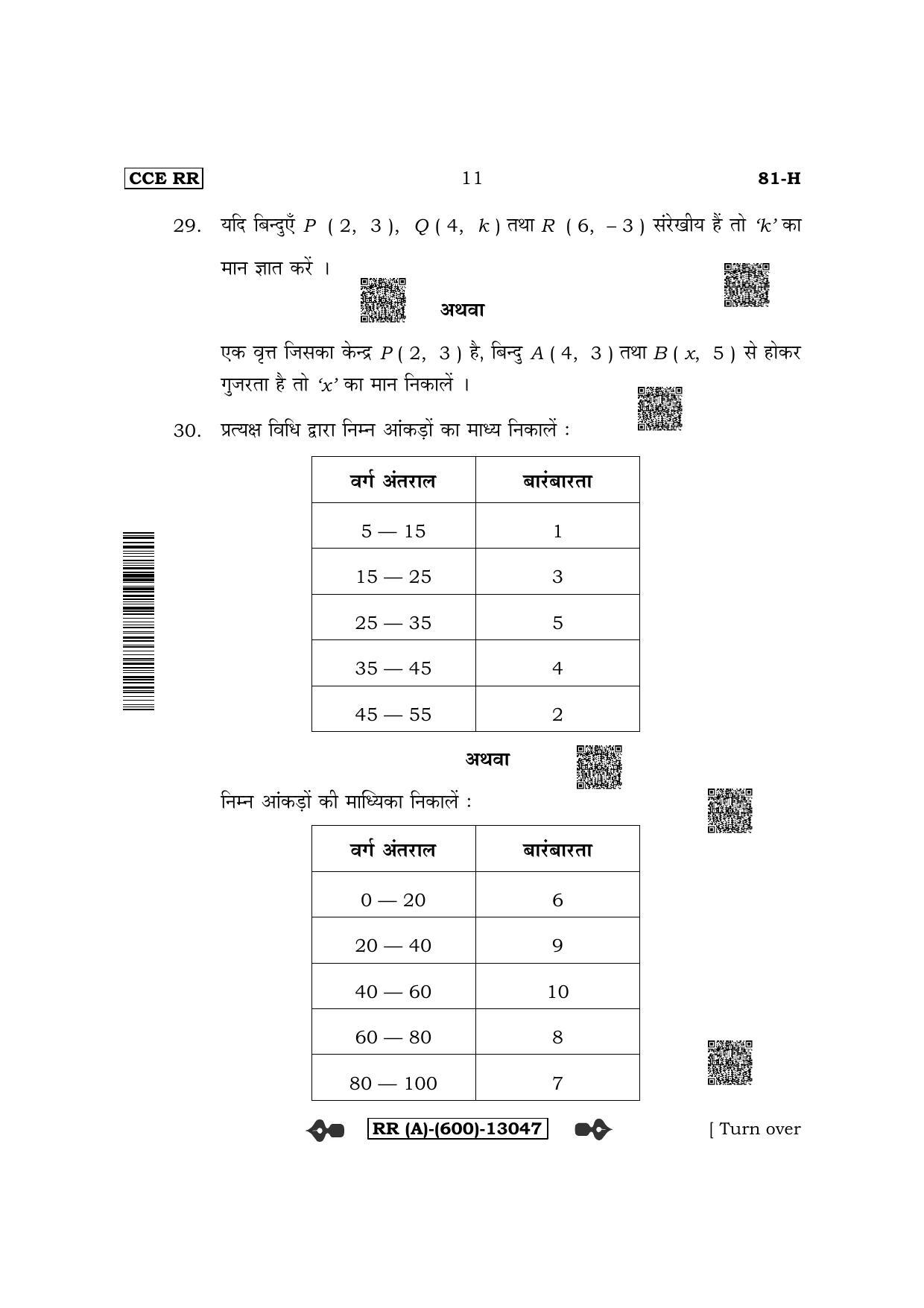 Karnataka SSLC Mathematics - Hindi Medium (Supplementary) Question Paper 2022 (A Version) - Page 11
