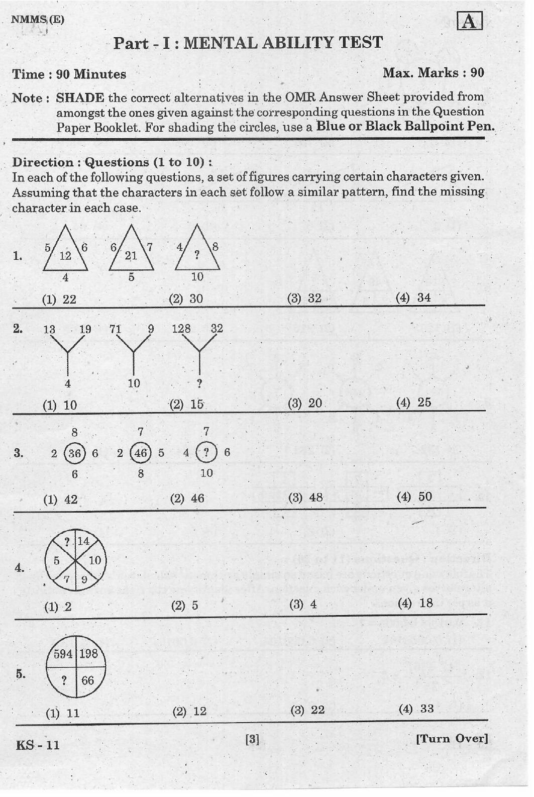 NMMS Feb 2021 Booklet Code-A (English Medium) - Page 3