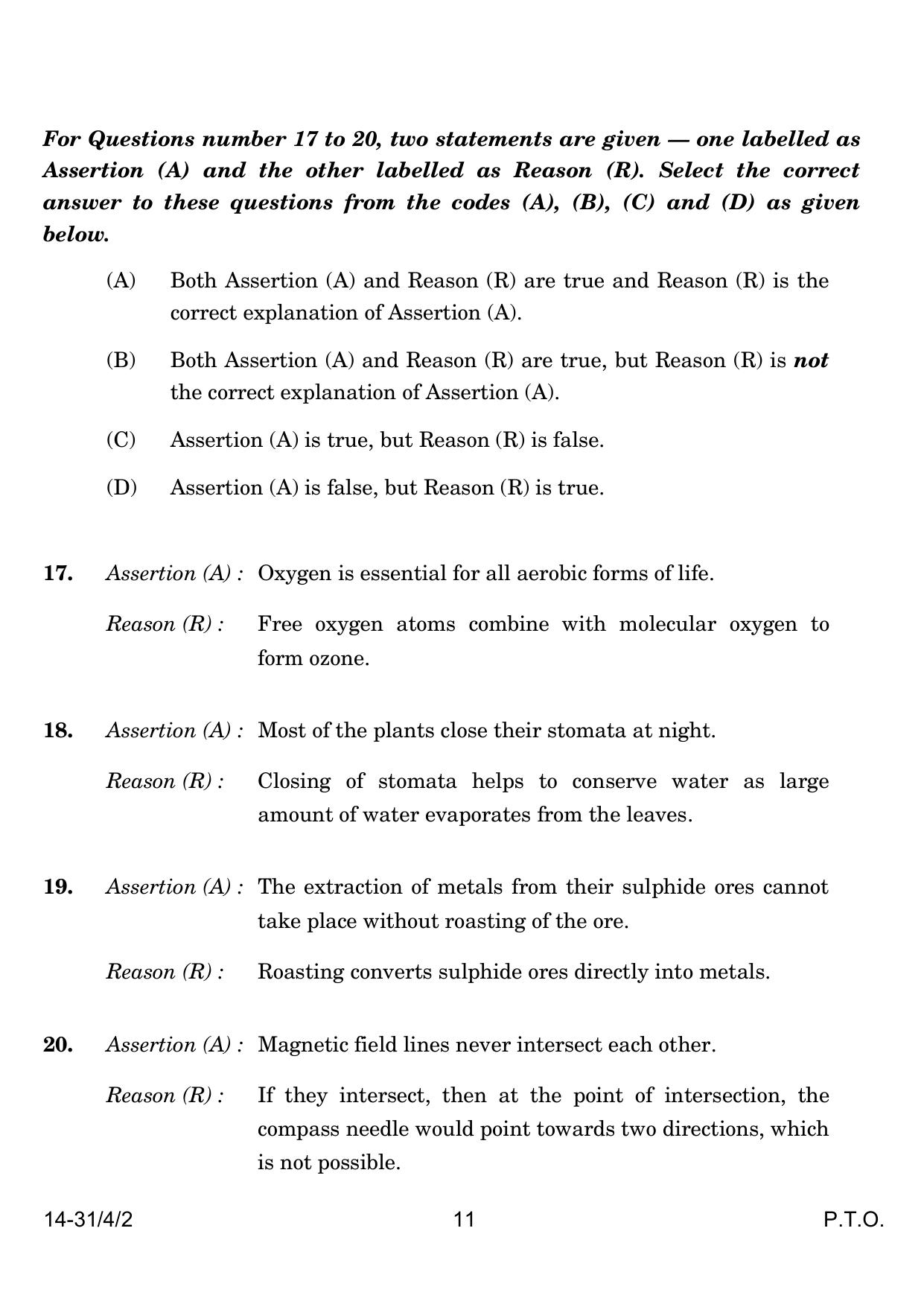CBSE Class 10 31-4-2 Science 2024 Question Paper - Page 11