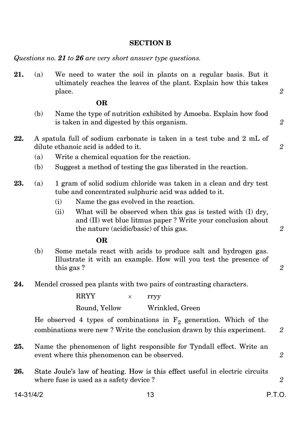 CBSE Class 10 31-4-2 Science 2024 Question Paper - Page 13