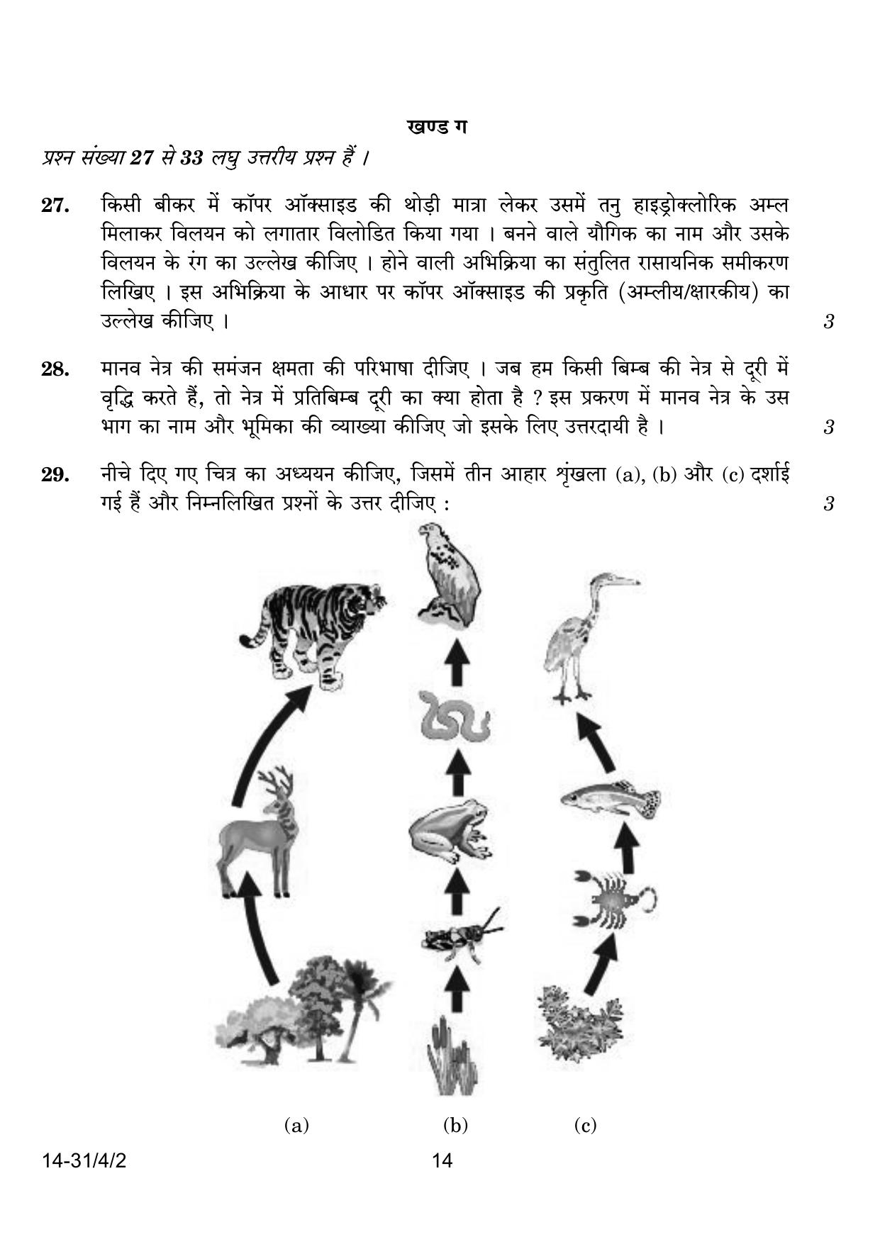 CBSE Class 10 31-4-2 Science 2024 Question Paper - Page 14