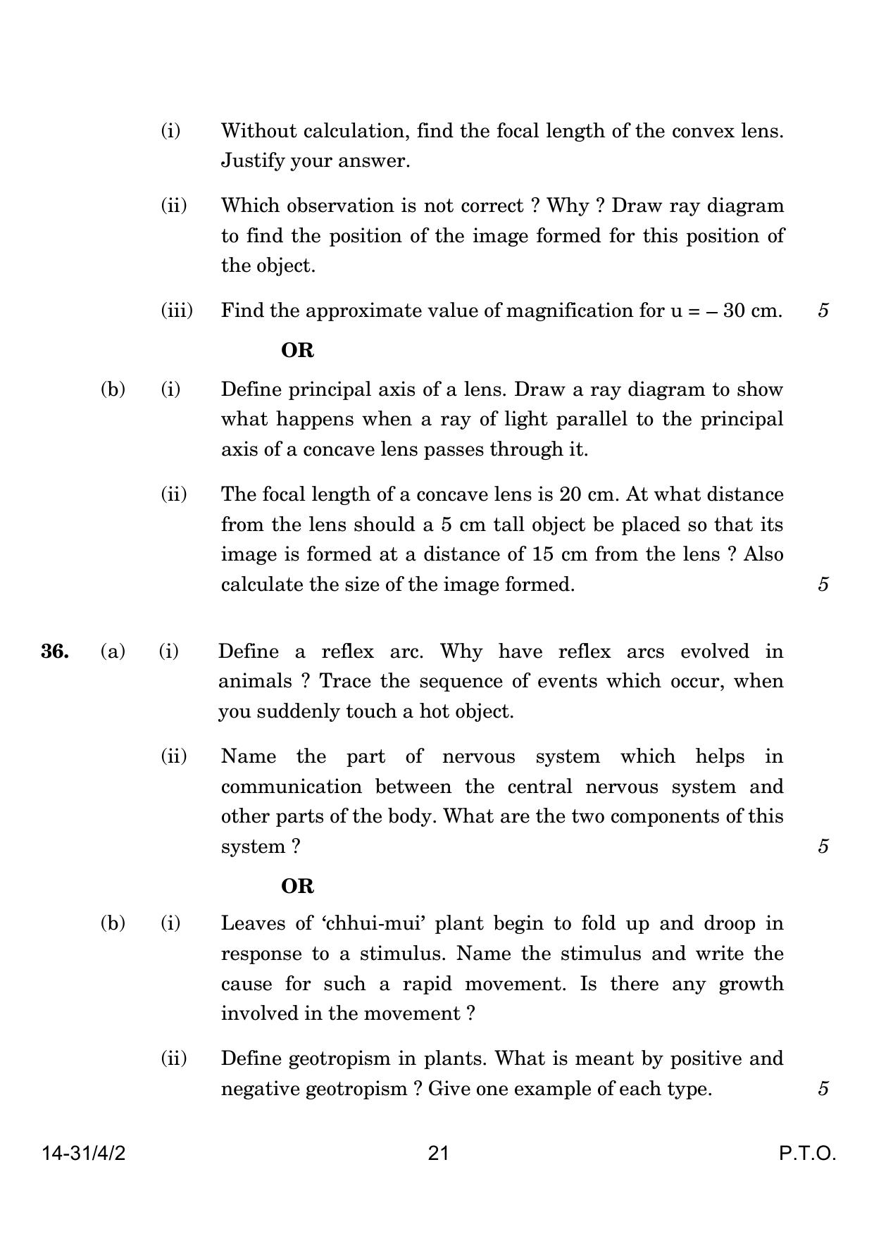 CBSE Class 10 31-4-2 Science 2024 Question Paper - Page 21
