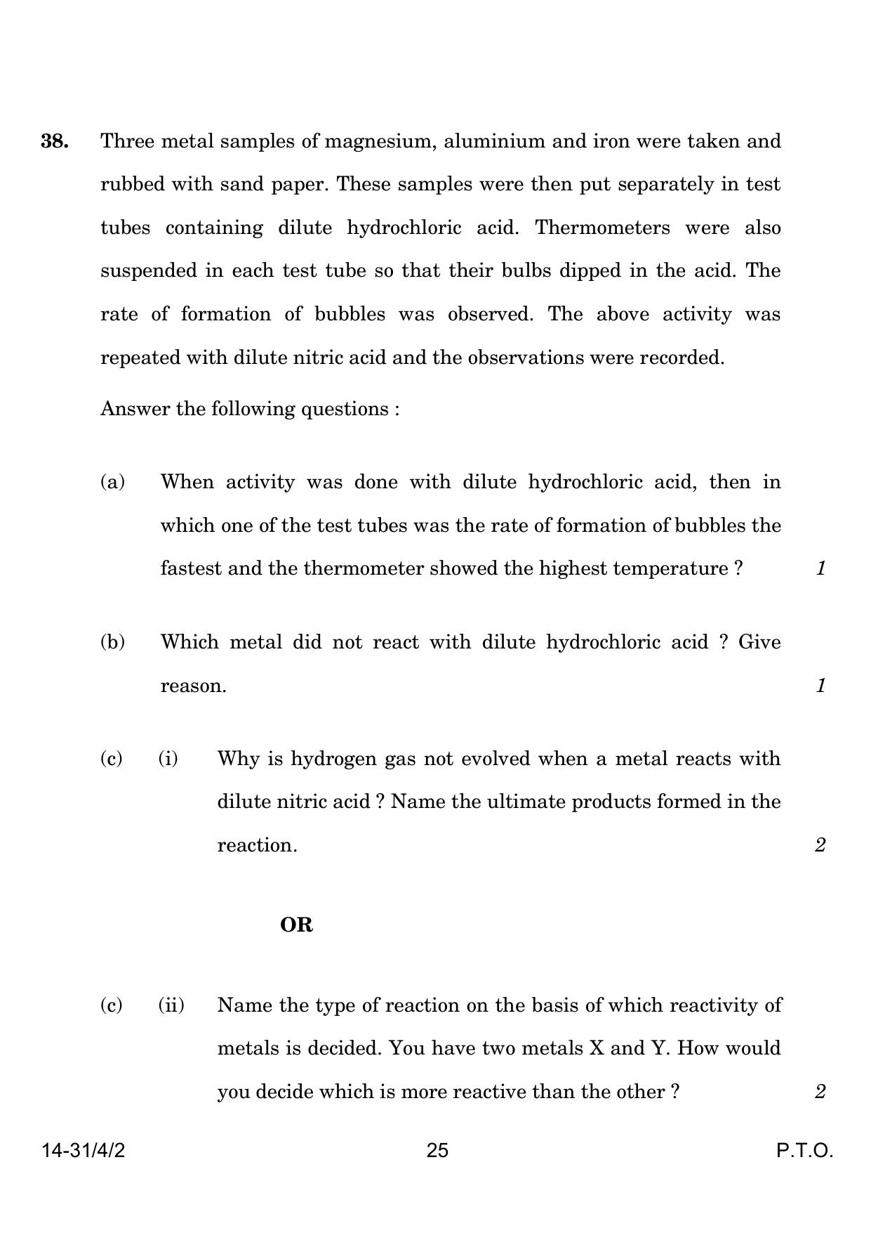 CBSE Class 10 31-4-2 Science 2024 Question Paper - Page 25