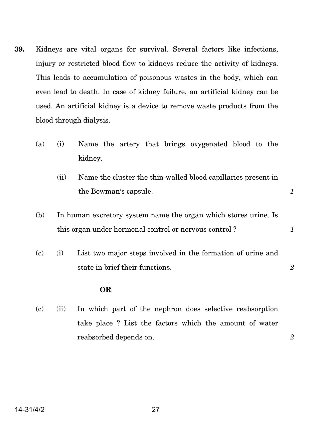 CBSE Class 10 31-4-2 Science 2024 Question Paper - Page 27