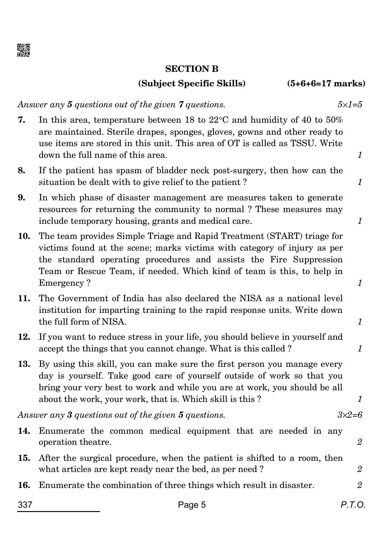 CBSE Class 12 337_Health Care 2022 Question Paper - Page 5