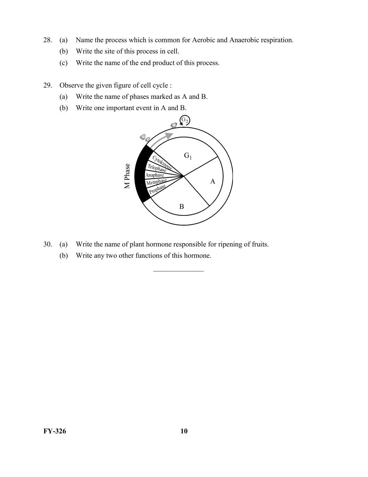 Kerala Plus One 2021 Biology Question Paper (Model) - Page 10