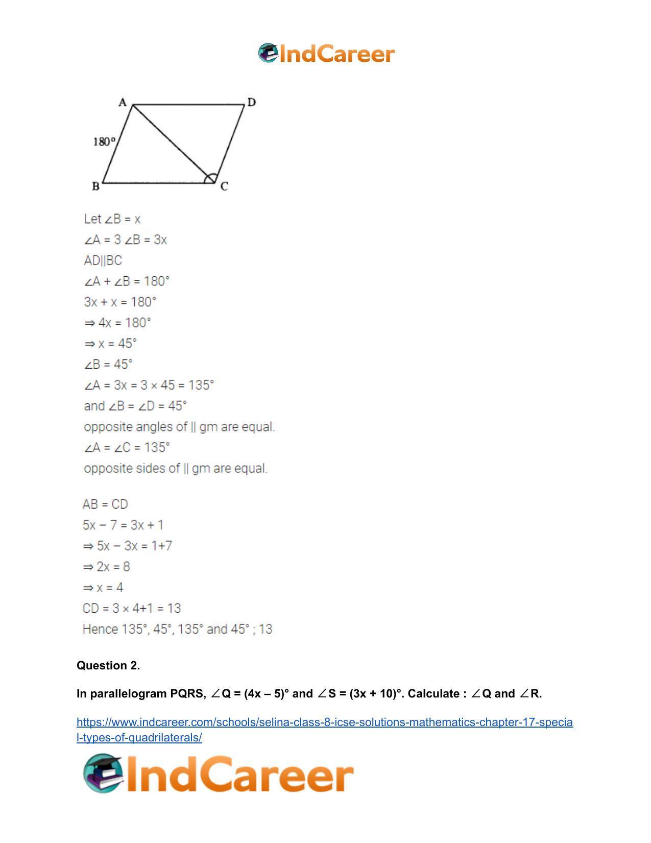 Selina Class 8 ICSE Solutions Mathematics : Chapter 17- Special Types of Quadrilaterals - Page 3