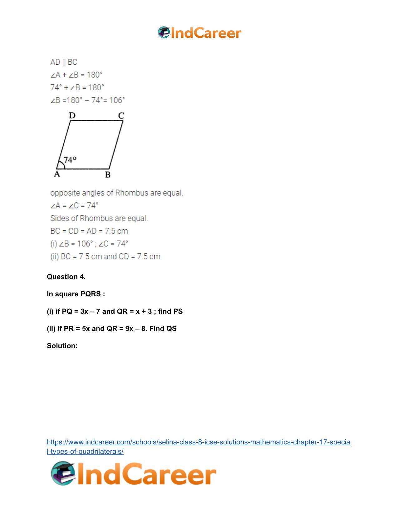 Selina Class 8 ICSE Solutions Mathematics : Chapter 17- Special Types of Quadrilaterals - Page 5