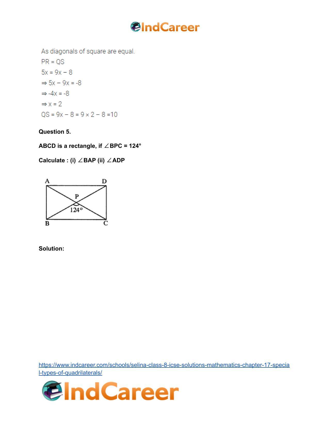 Selina Class 8 ICSE Solutions Mathematics : Chapter 17- Special Types of Quadrilaterals - Page 7