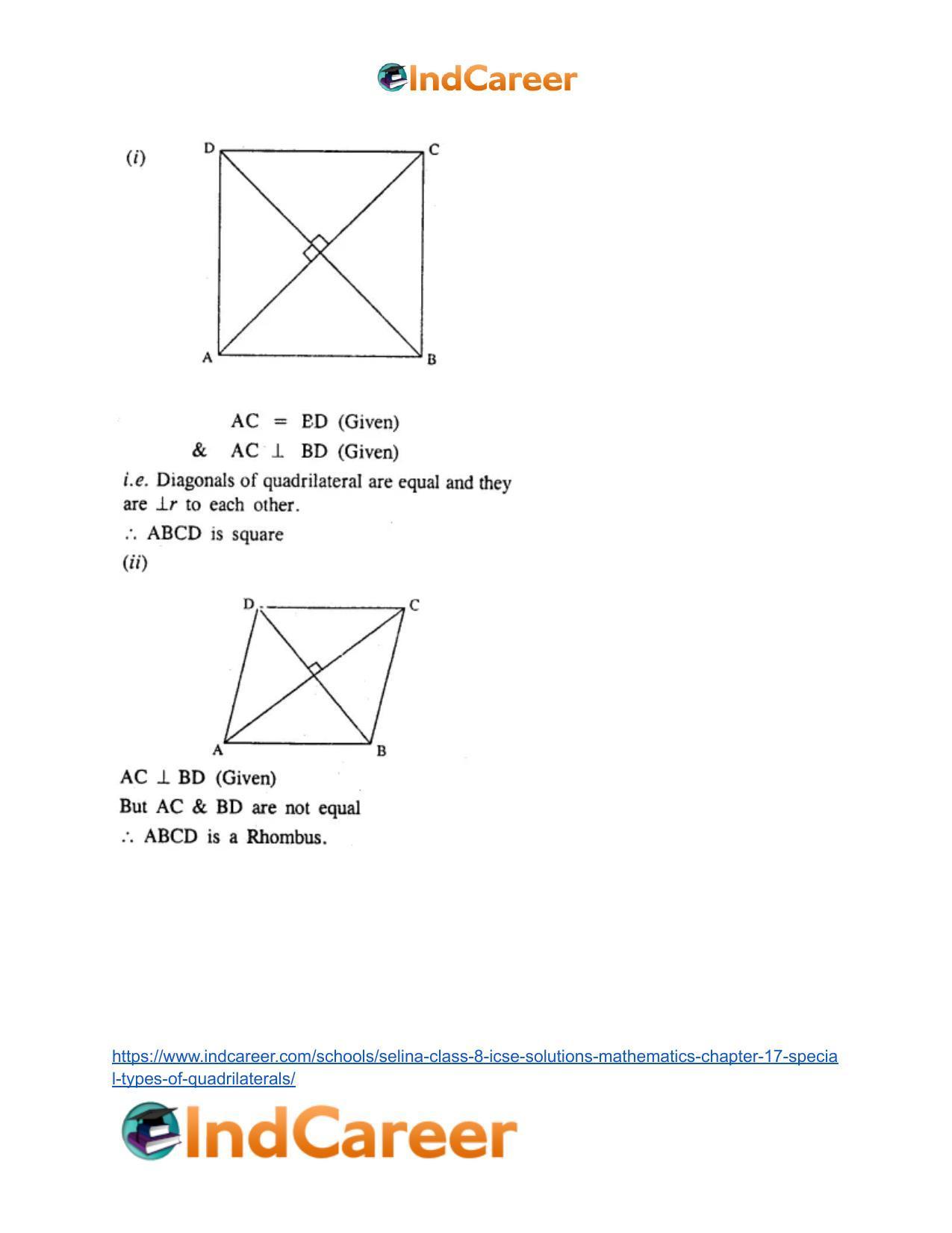 Selina Class 8 ICSE Solutions Mathematics : Chapter 17- Special Types of Quadrilaterals - Page 14