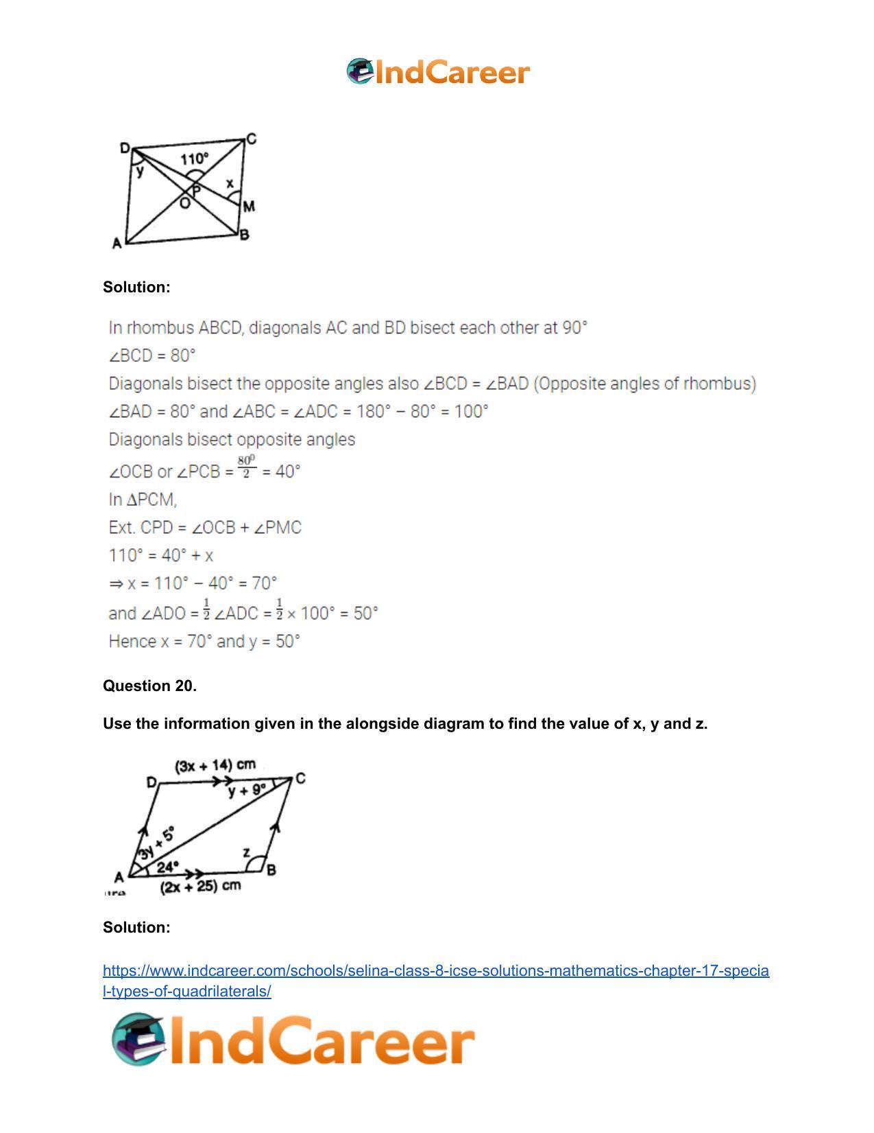 Selina Class 8 ICSE Solutions Mathematics : Chapter 17- Special Types of Quadrilaterals - Page 25