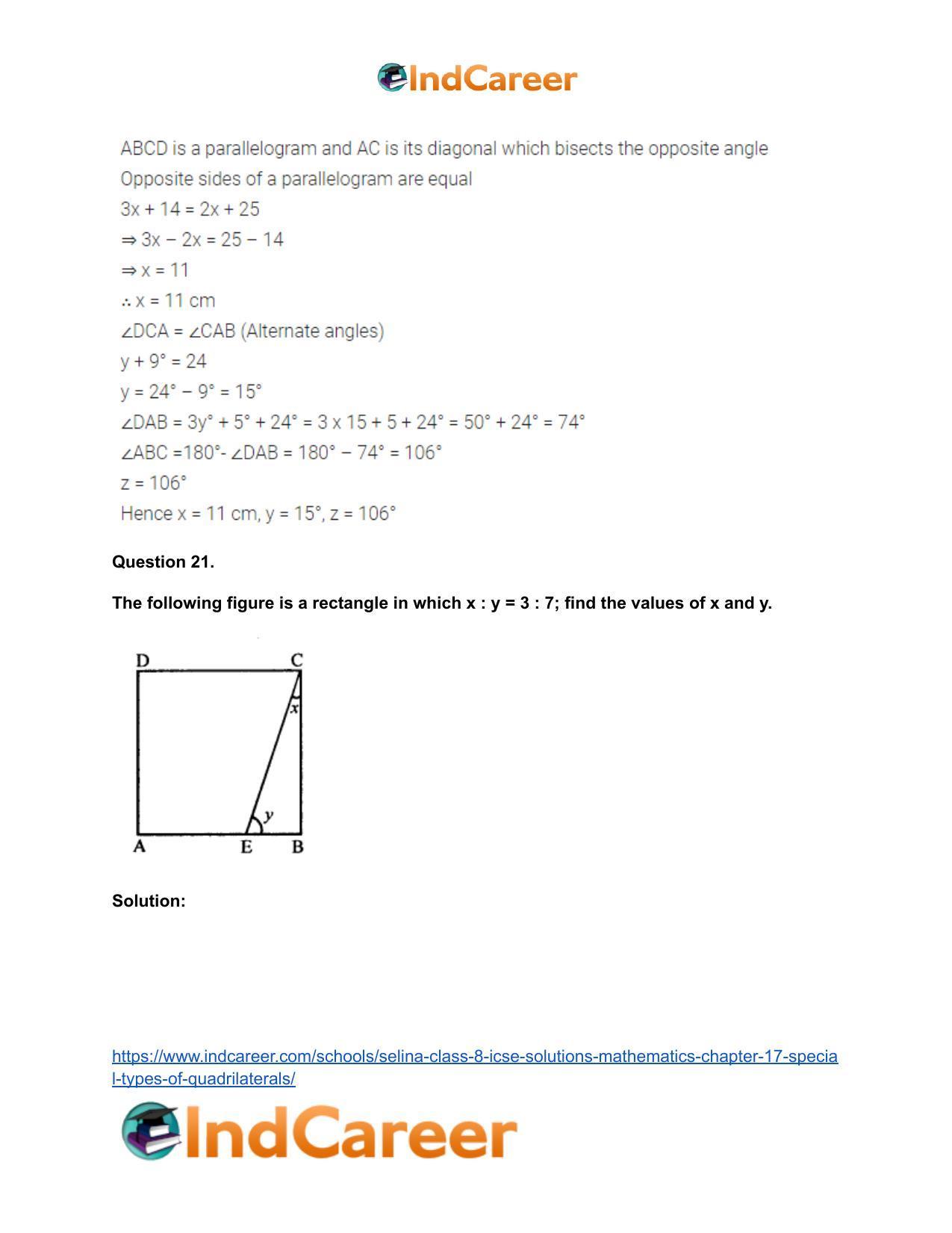 Selina Class 8 ICSE Solutions Mathematics : Chapter 17- Special Types of Quadrilaterals - Page 26