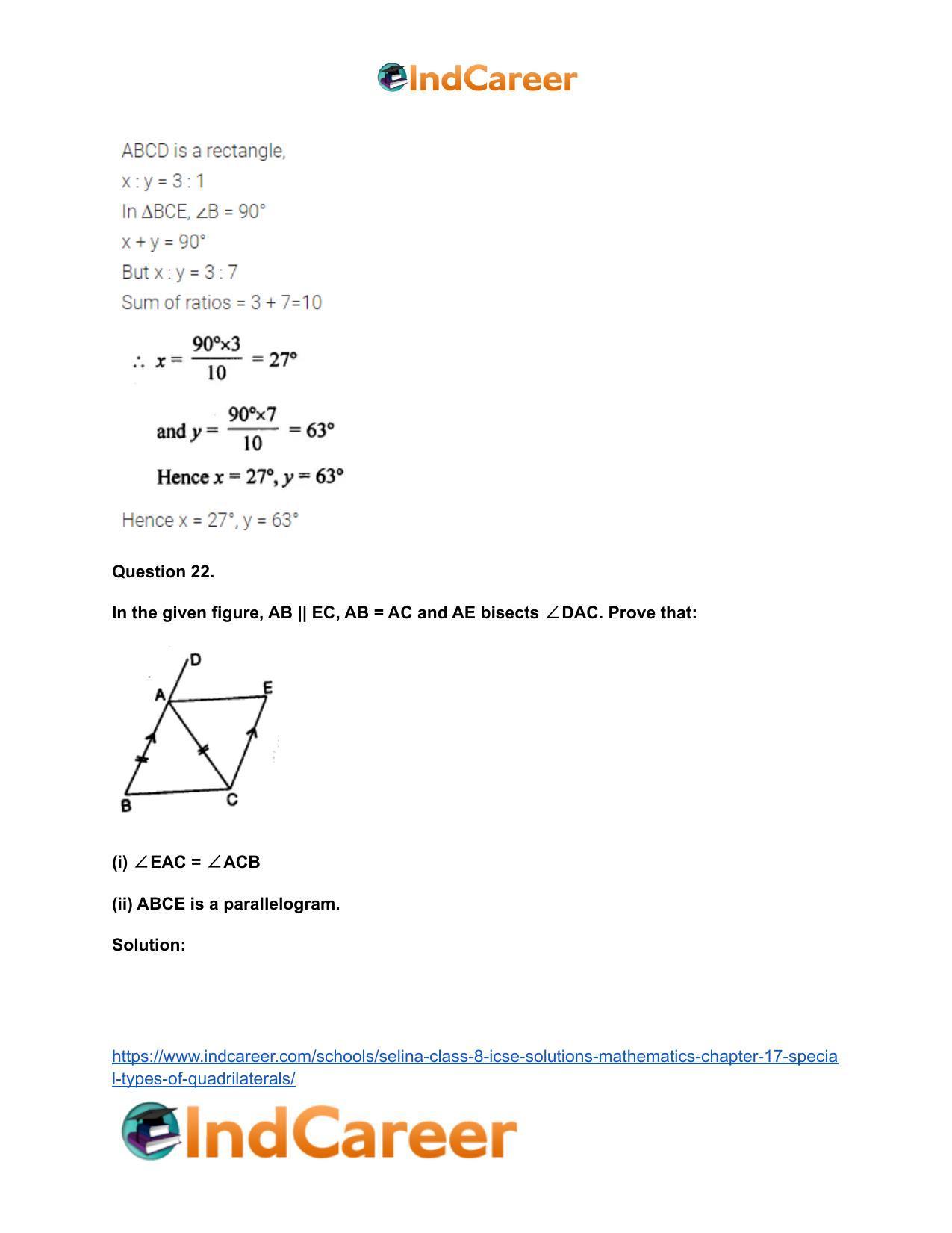 Selina Class 8 ICSE Solutions Mathematics : Chapter 17- Special Types of Quadrilaterals - Page 27