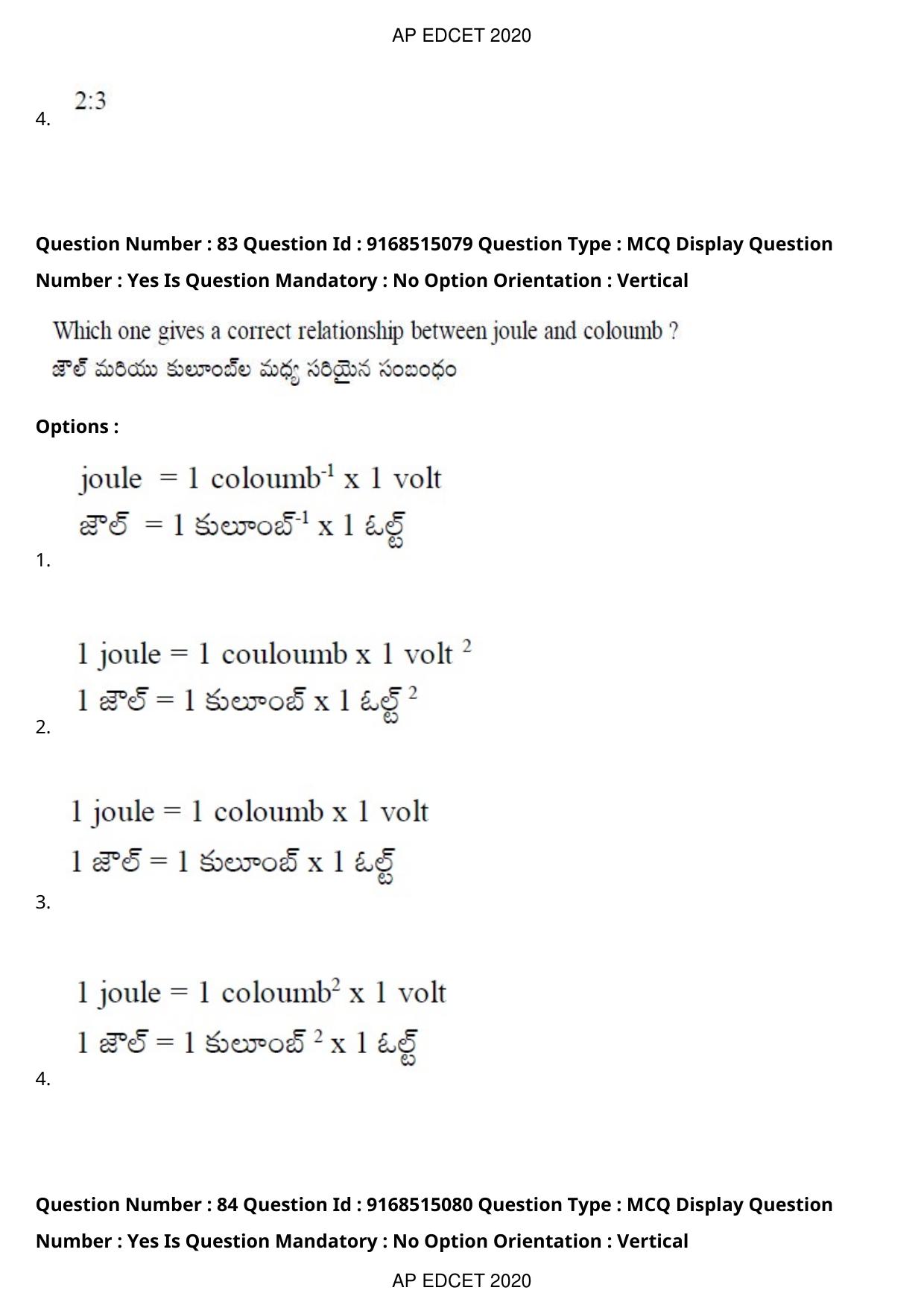 AP EDCET 2020 Physical Science Question Paper - Page 61
