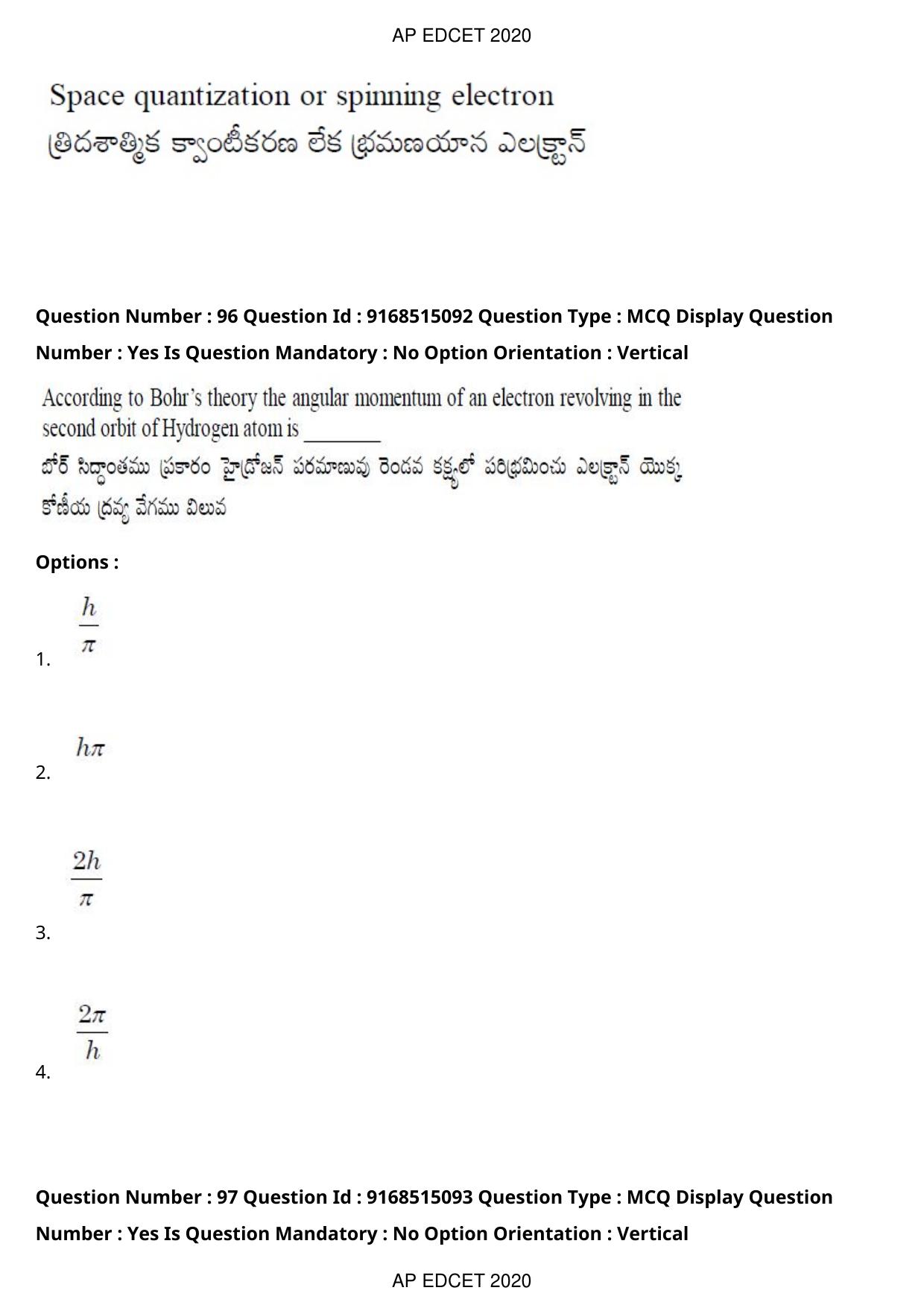 AP EDCET 2020 Physical Science Question Paper - Page 70