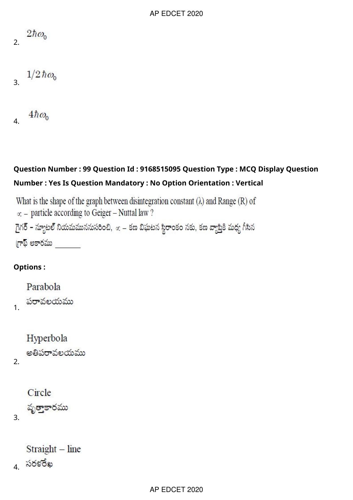 AP EDCET 2020 Physical Science Question Paper - Page 72
